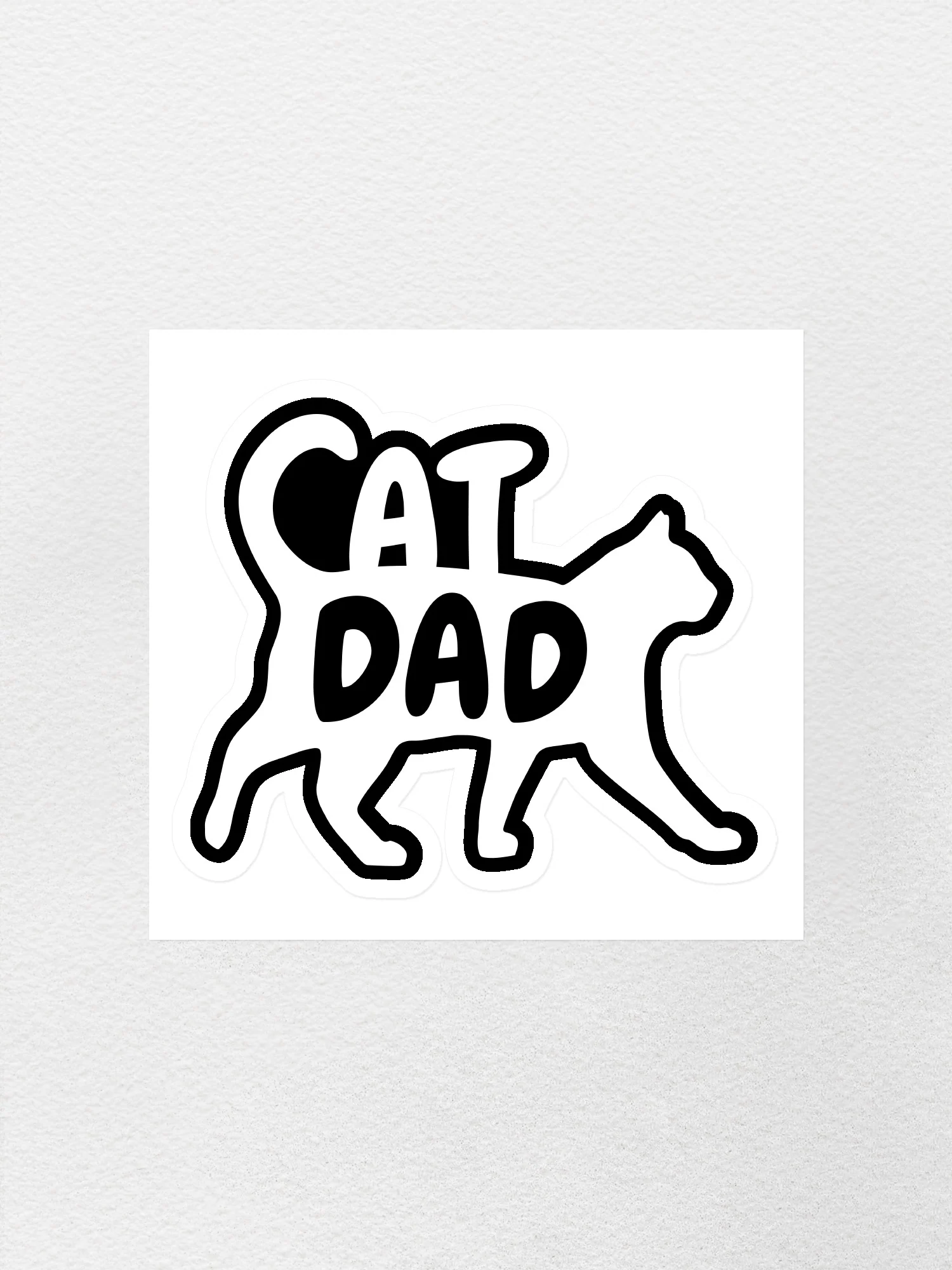 Cat Dad Silhouette Sticker - Image 4