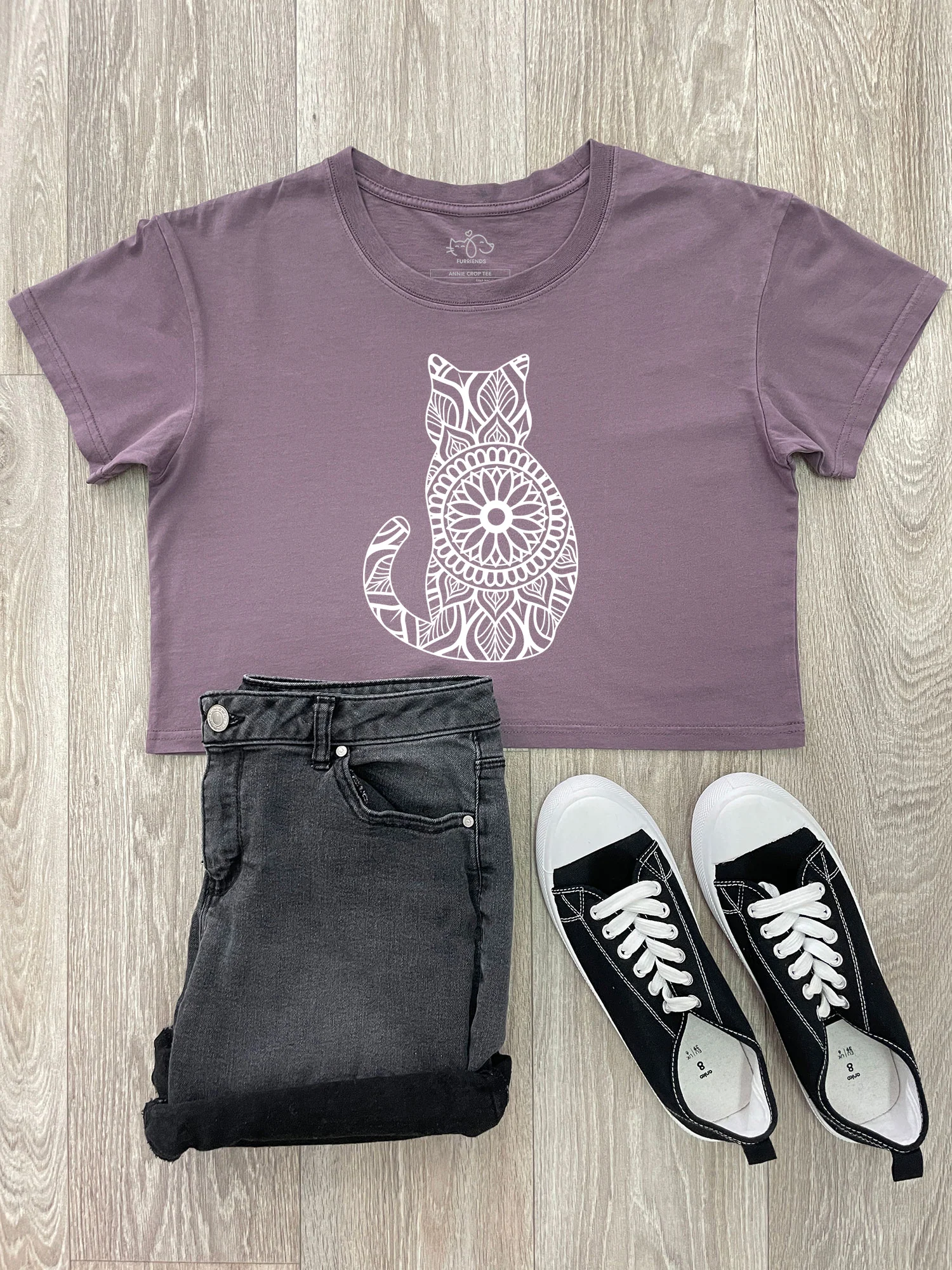 Cat Mandala Annie Crop Tee - Image 2