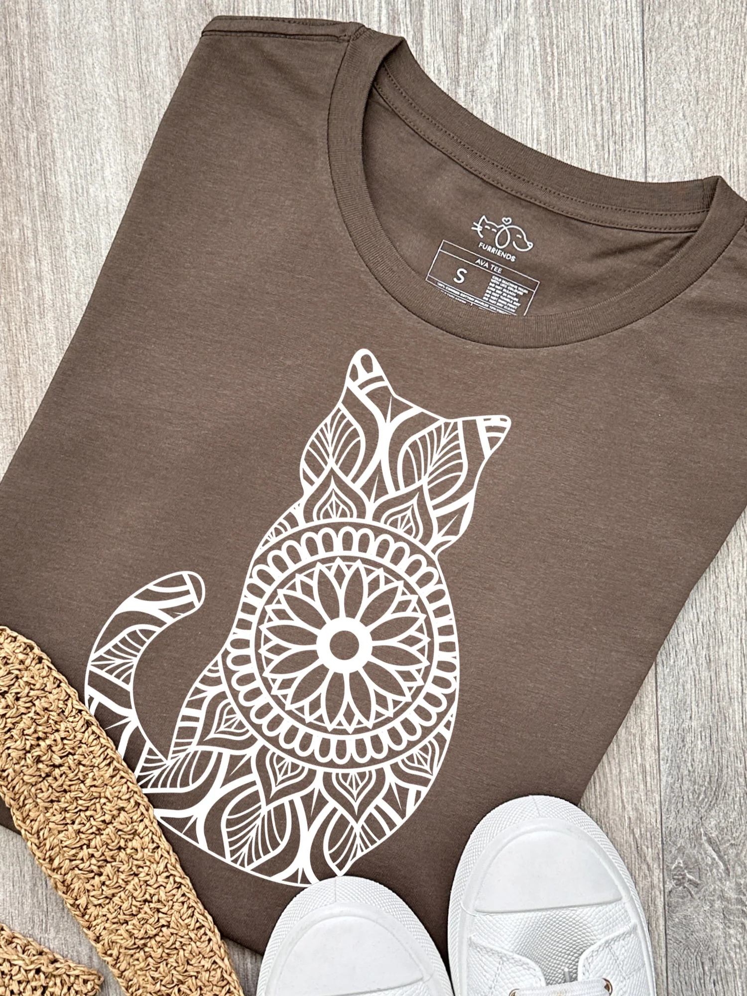 Cat Mandala Ava Women's Regular Fit Tee - Image 3