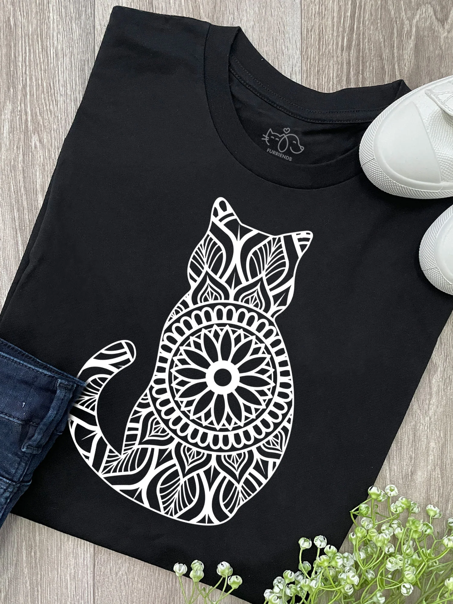 Cat Mandala Ava Women's Regular Fit Tee - Image 4