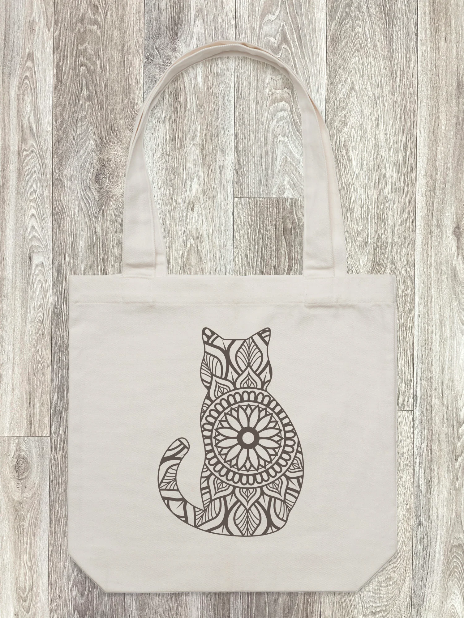Cat Mandala Edith Tote Bag - Image 9