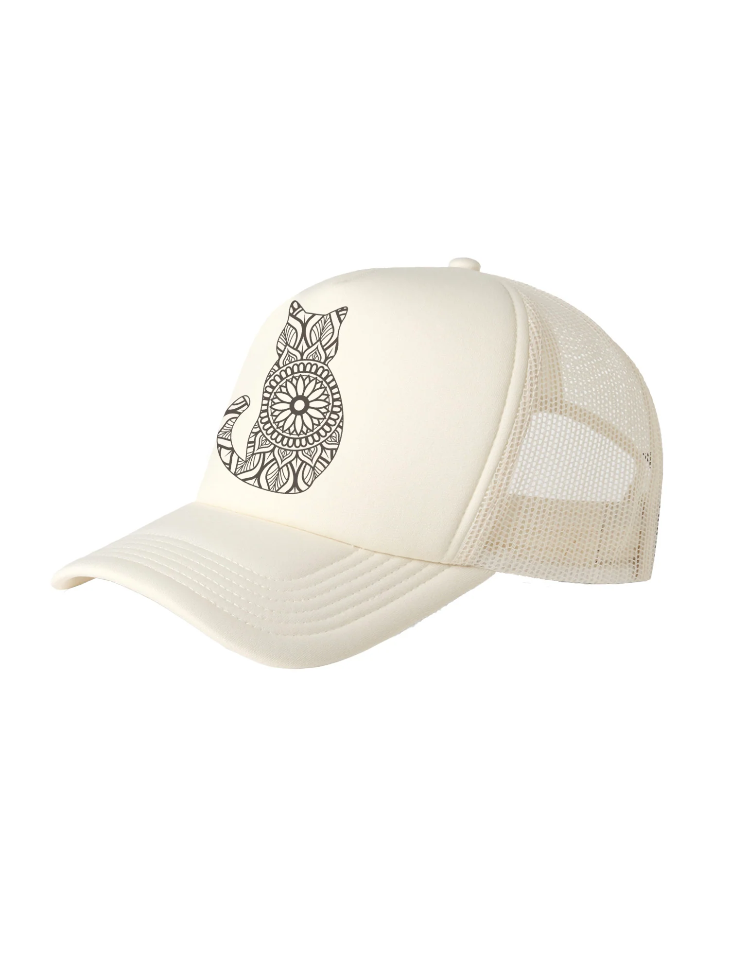 Cat Mandala Foam Trucker Cap - Image 5