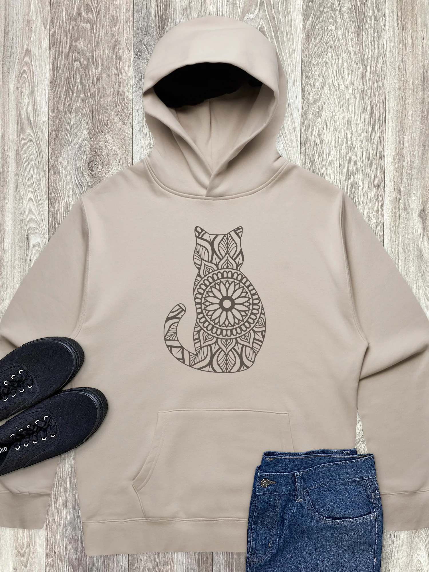 Cat Mandala Men's Comfort Hood - Image 5