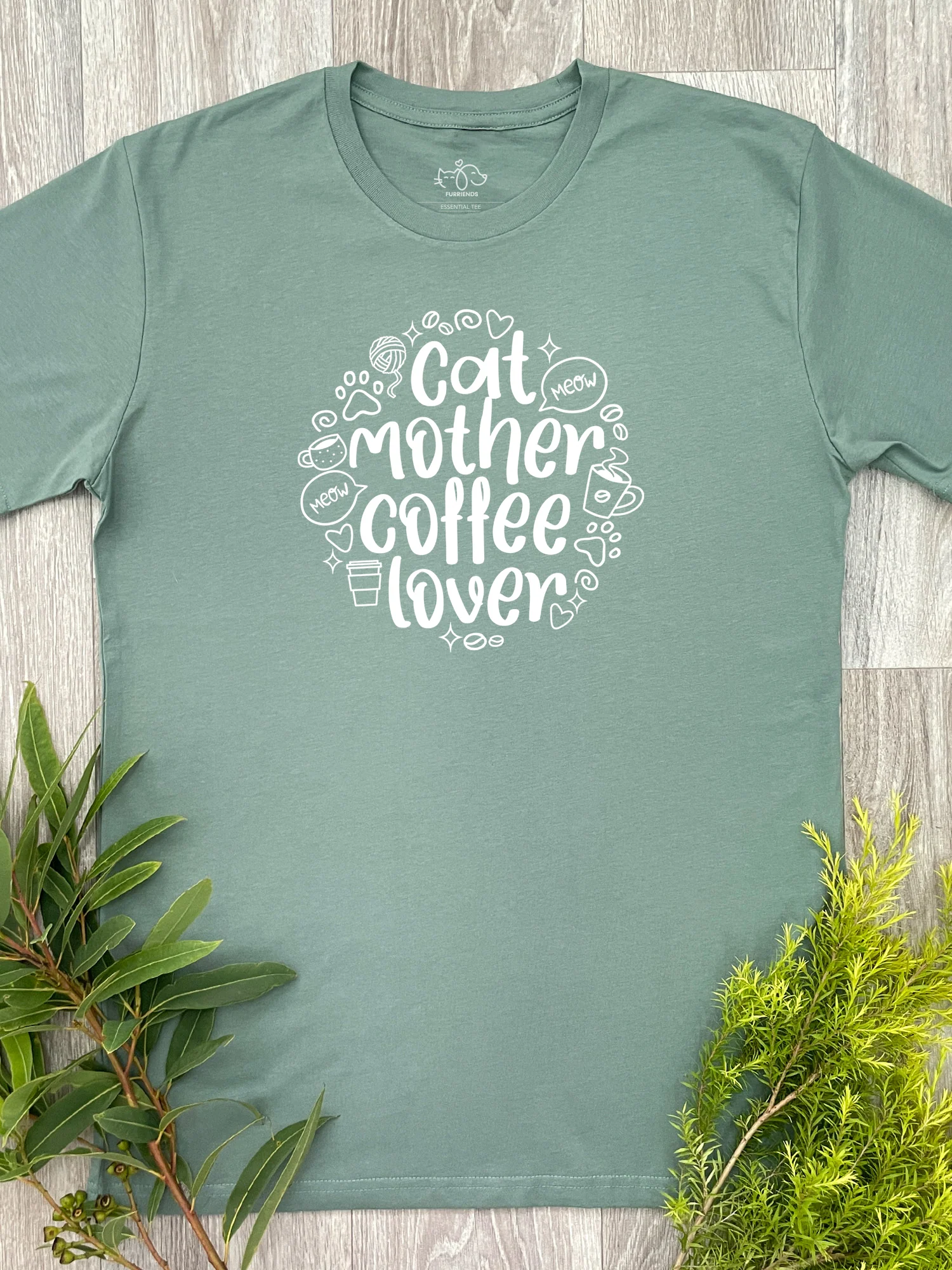 Cat Mother Coffee Lover Essential Unisex Tee - Image 4