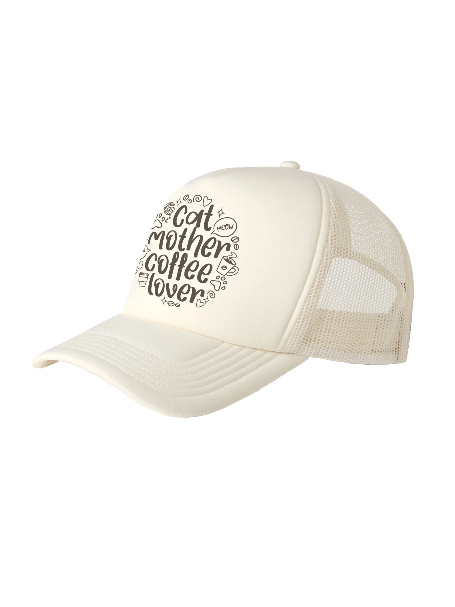 Cat Mother Coffee Lover Foam Trucker Cap - Image 8
