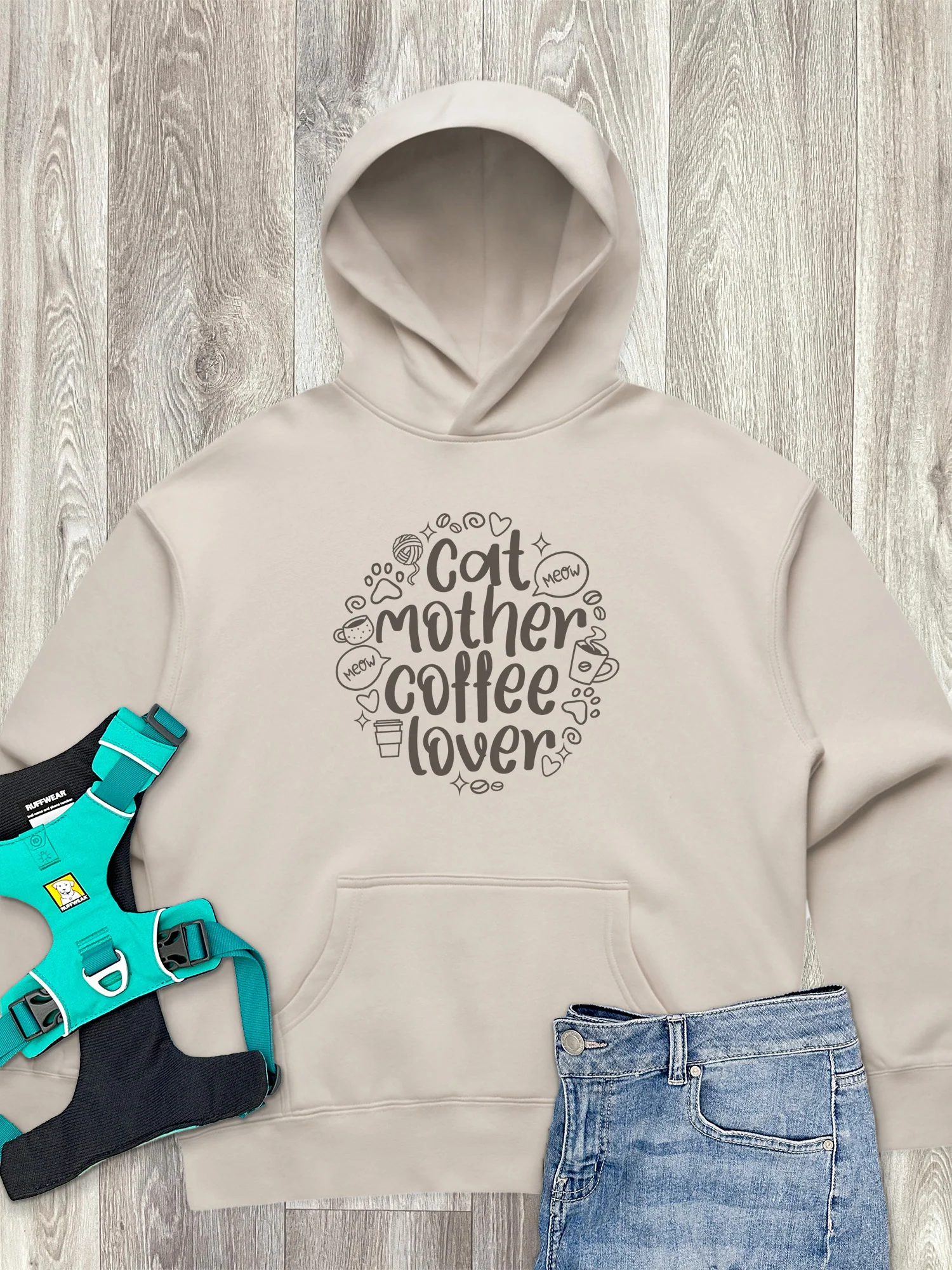 Cat Mother Coffee Lover Women's Comfort Hood - Image 5