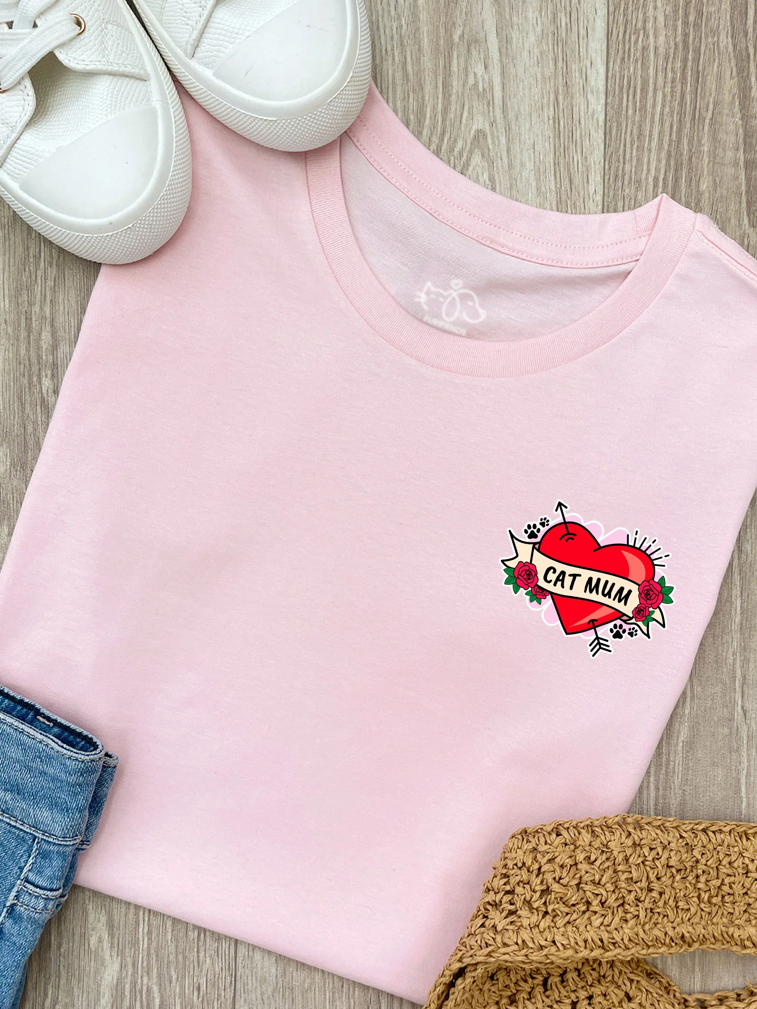 Cat Mum Heart Tattoo Ava Women's Regular Fit Tee - Image 3