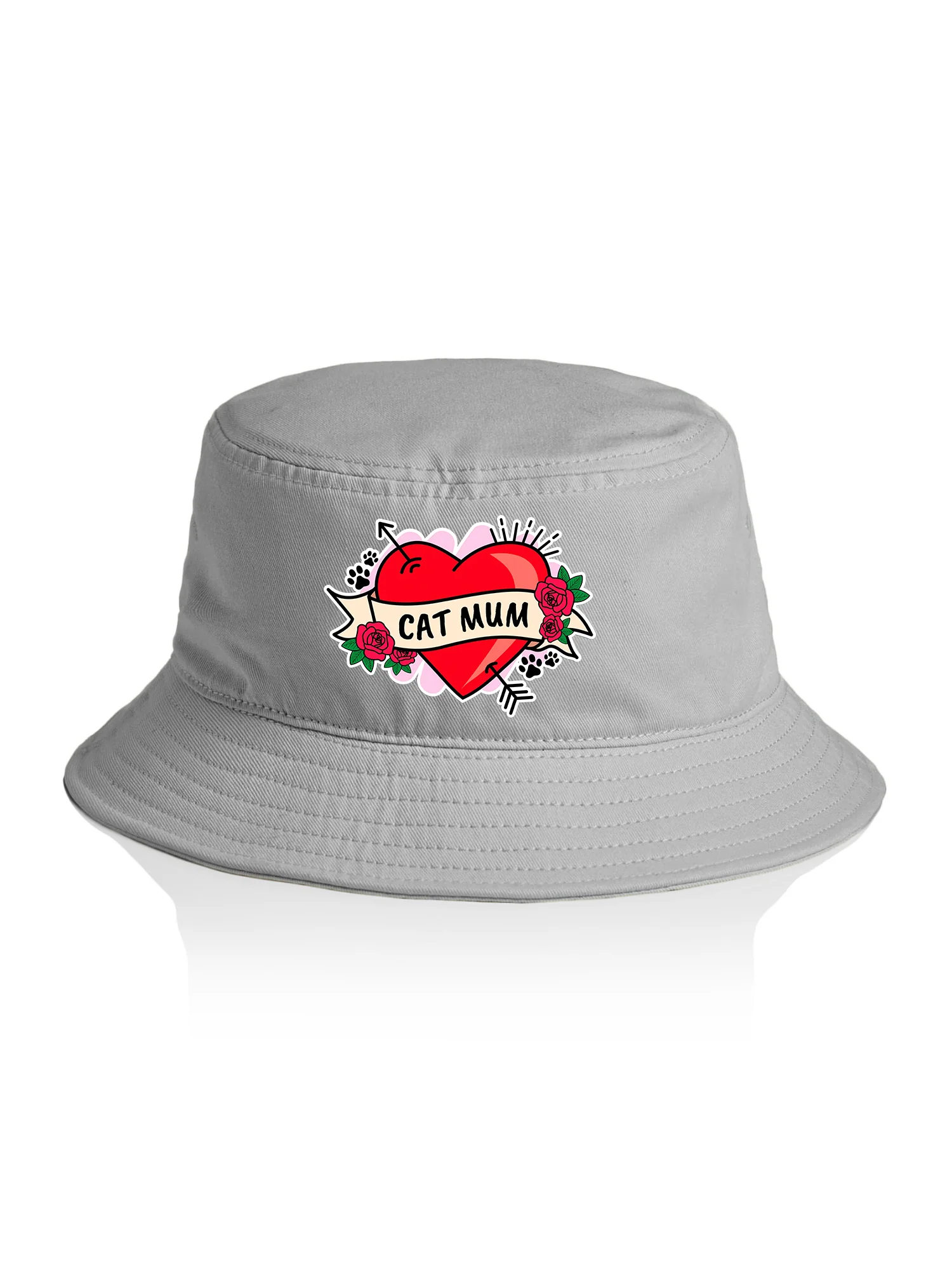 Cat Mum Heart Tattoo Bucket Hat - Image 6