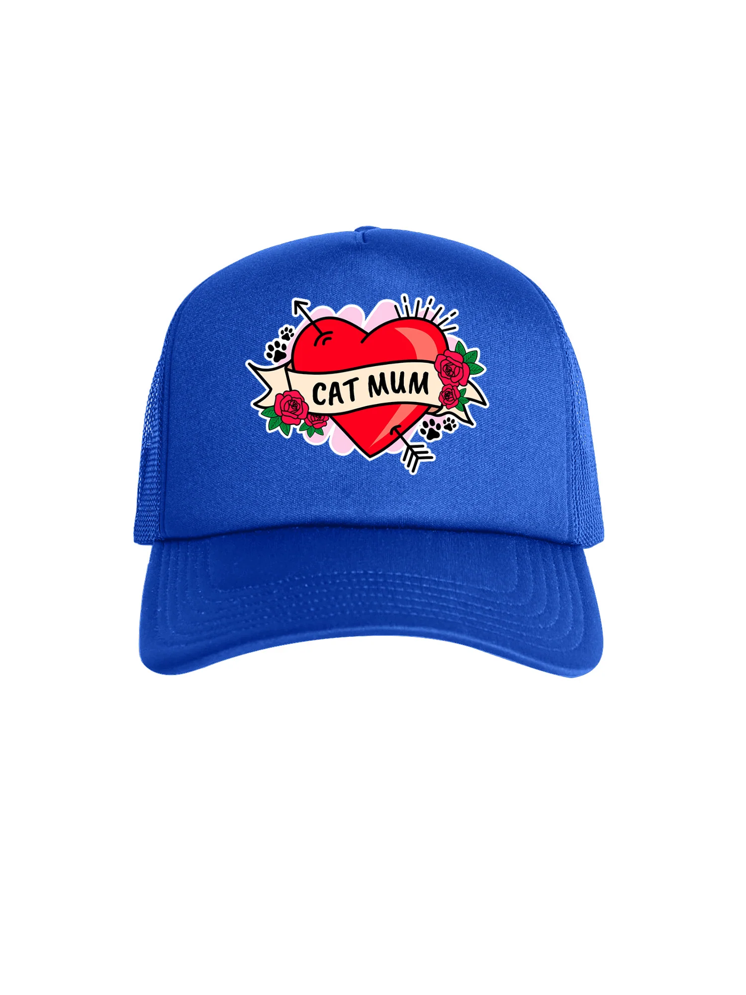 Cat Mum Heart Tattoo Foam Trucker Cap - Image 13