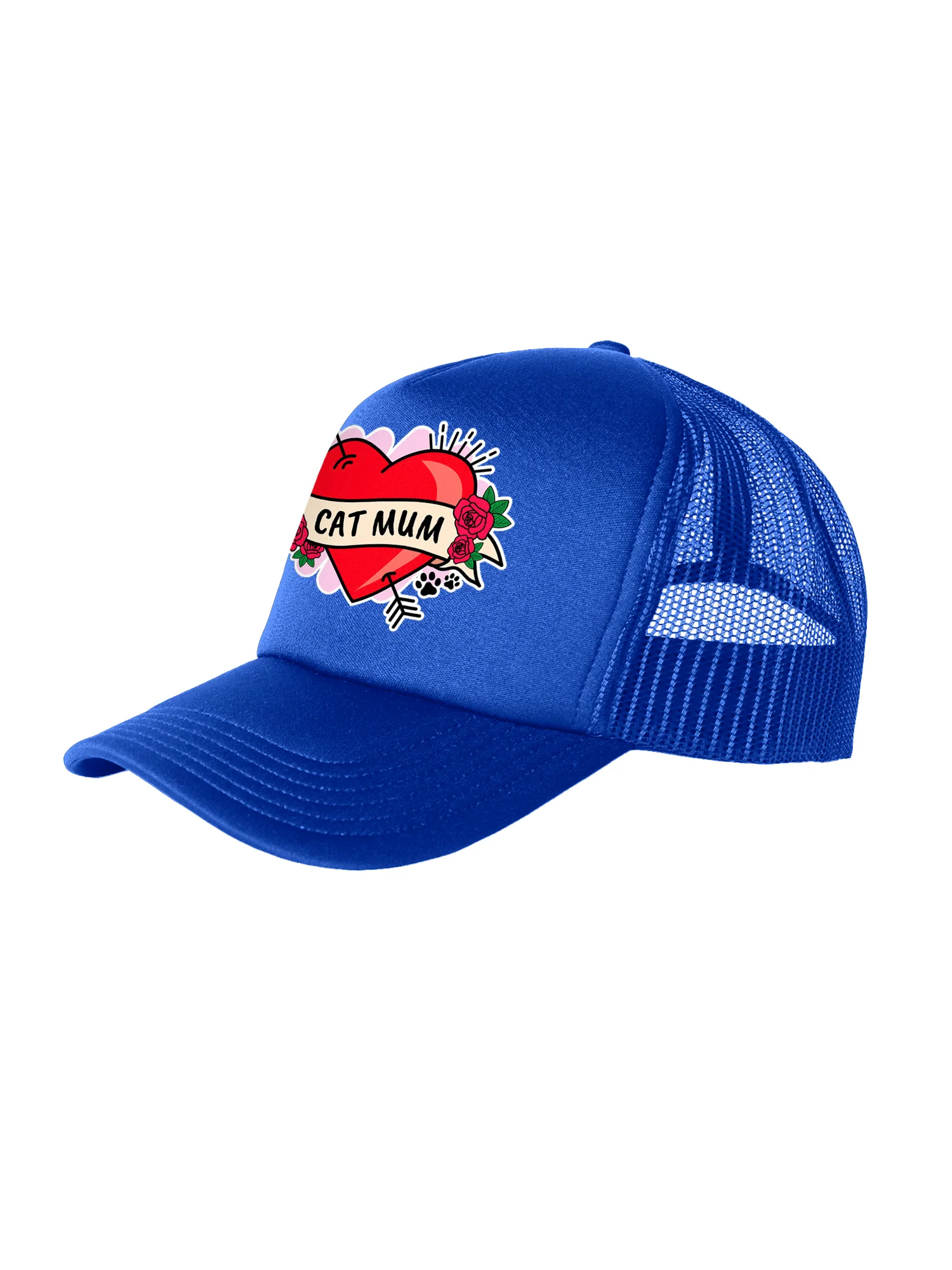 Cat Mum Heart Tattoo Foam Trucker Cap - Image 14