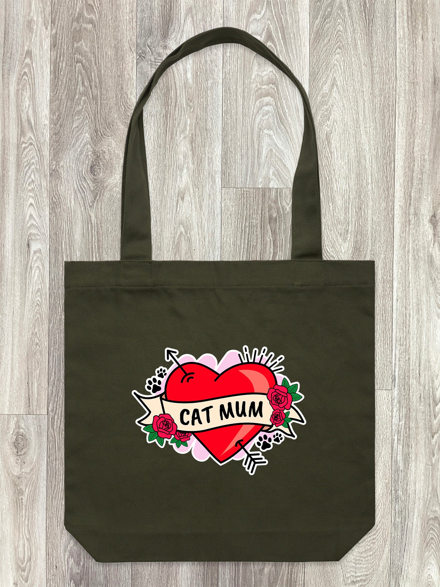 Cat Mum Heart Tattoo Edith Tote Bag - Image 10