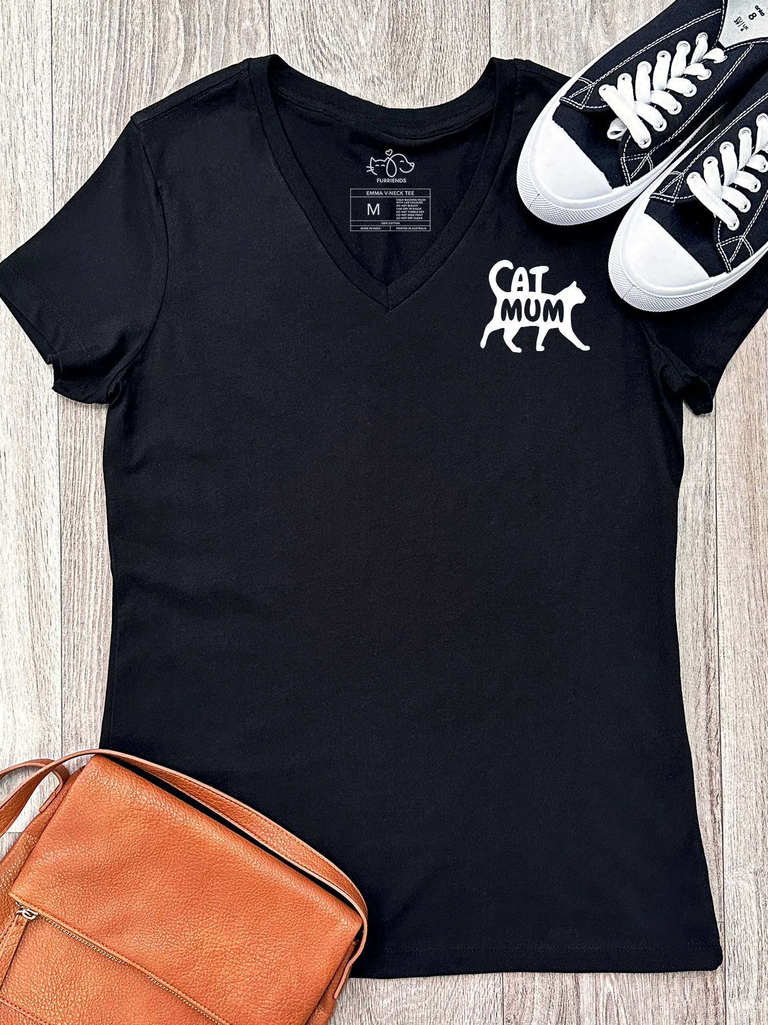 Cat Mum Silhouette Emma V-Neck Tee - Image 2
