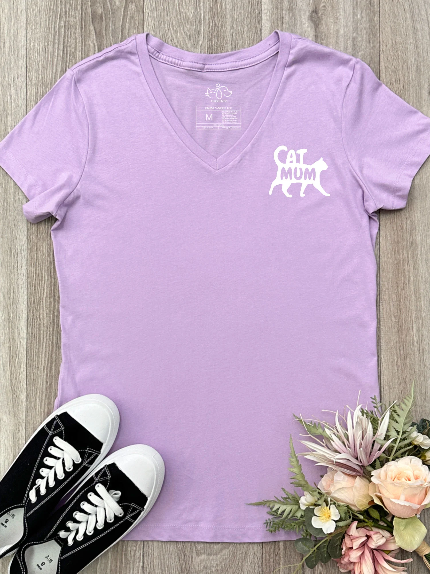 Cat Mum Silhouette Emma V-Neck Tee - Image 6