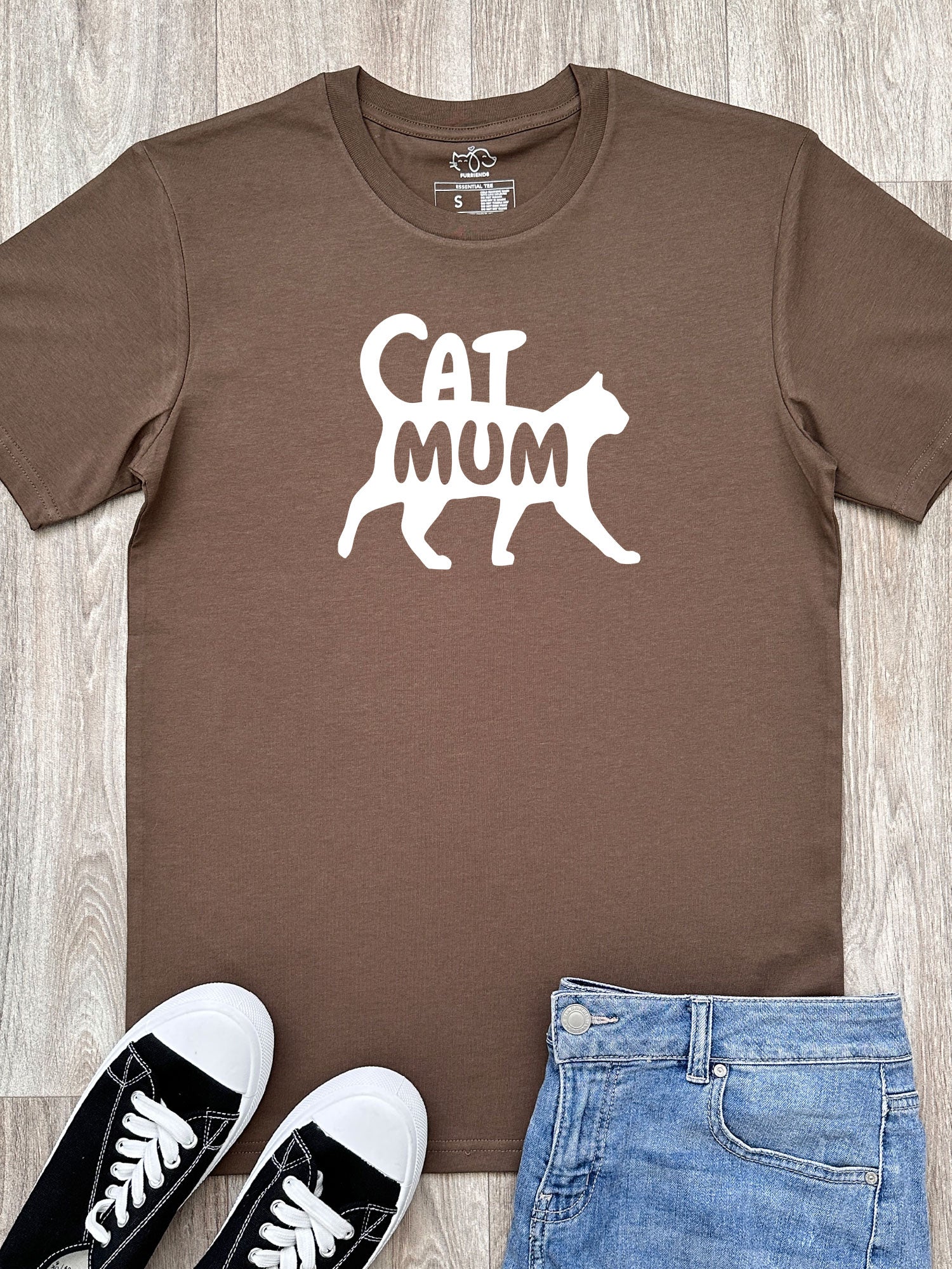 Cat Mum Silhouette Essential Unisex Tee - Image 11