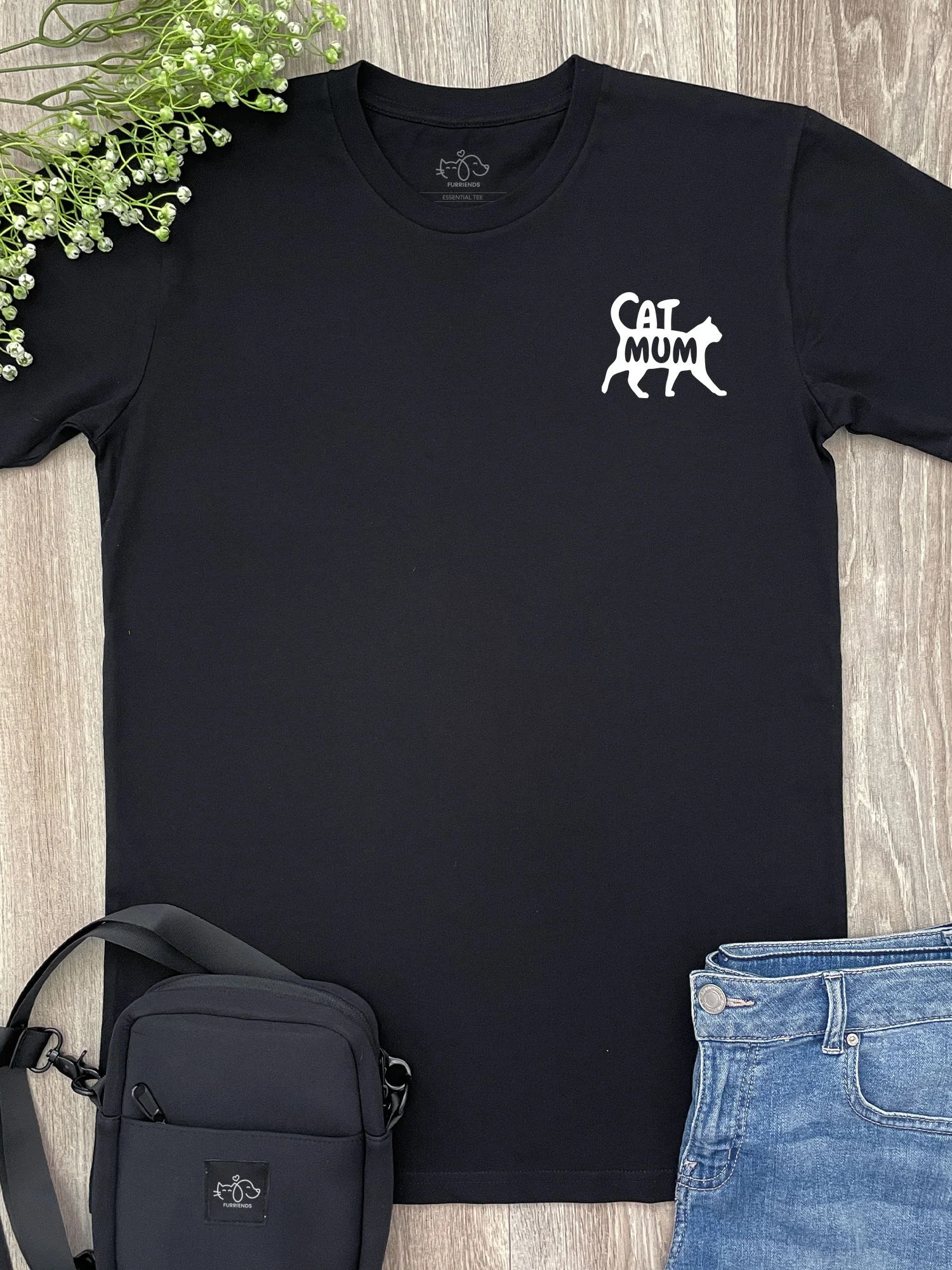 Cat Mum Silhouette Essential Unisex Tee - Image 2