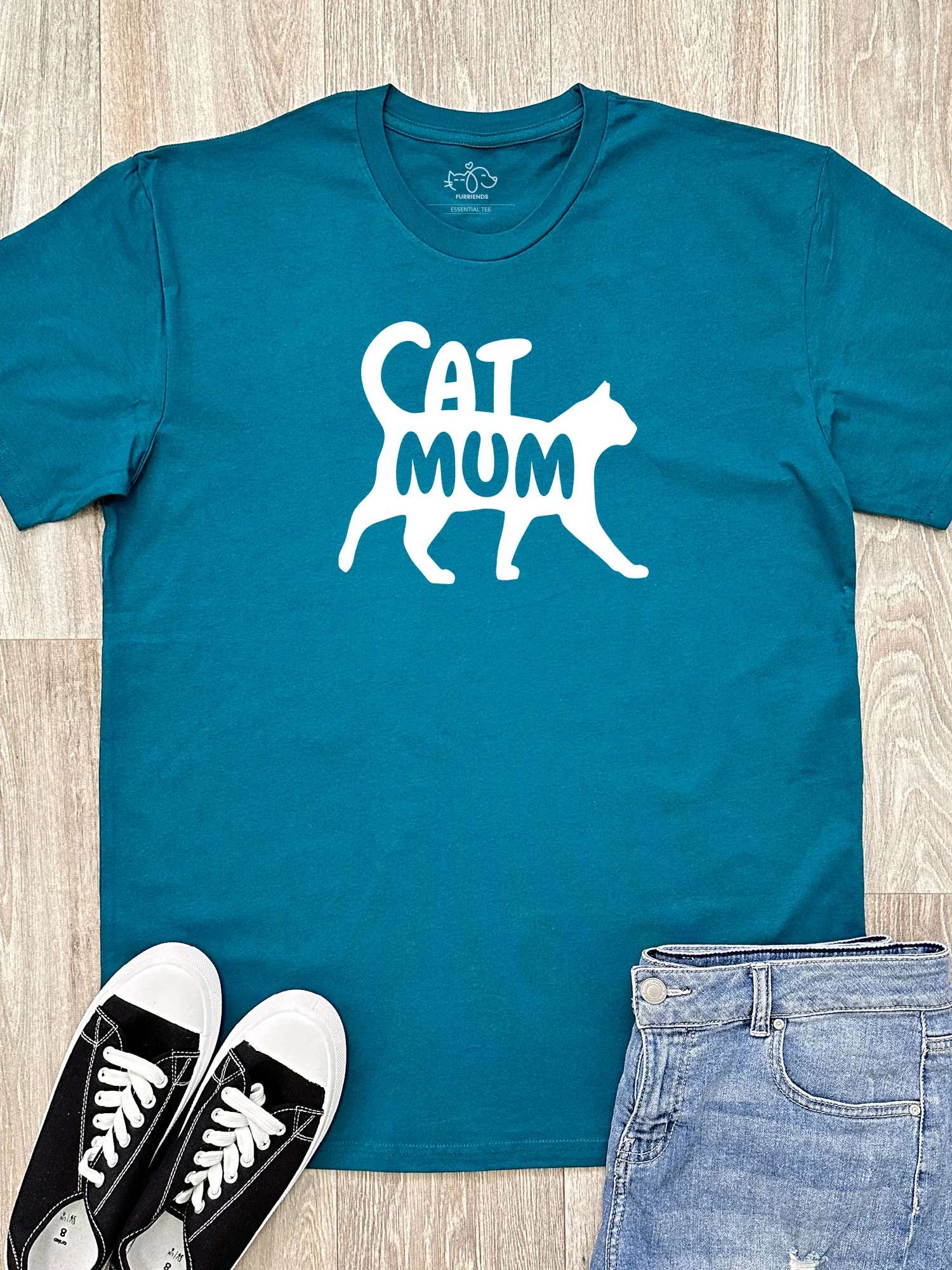 Cat Mum Silhouette Essential Unisex Tee - Image 7