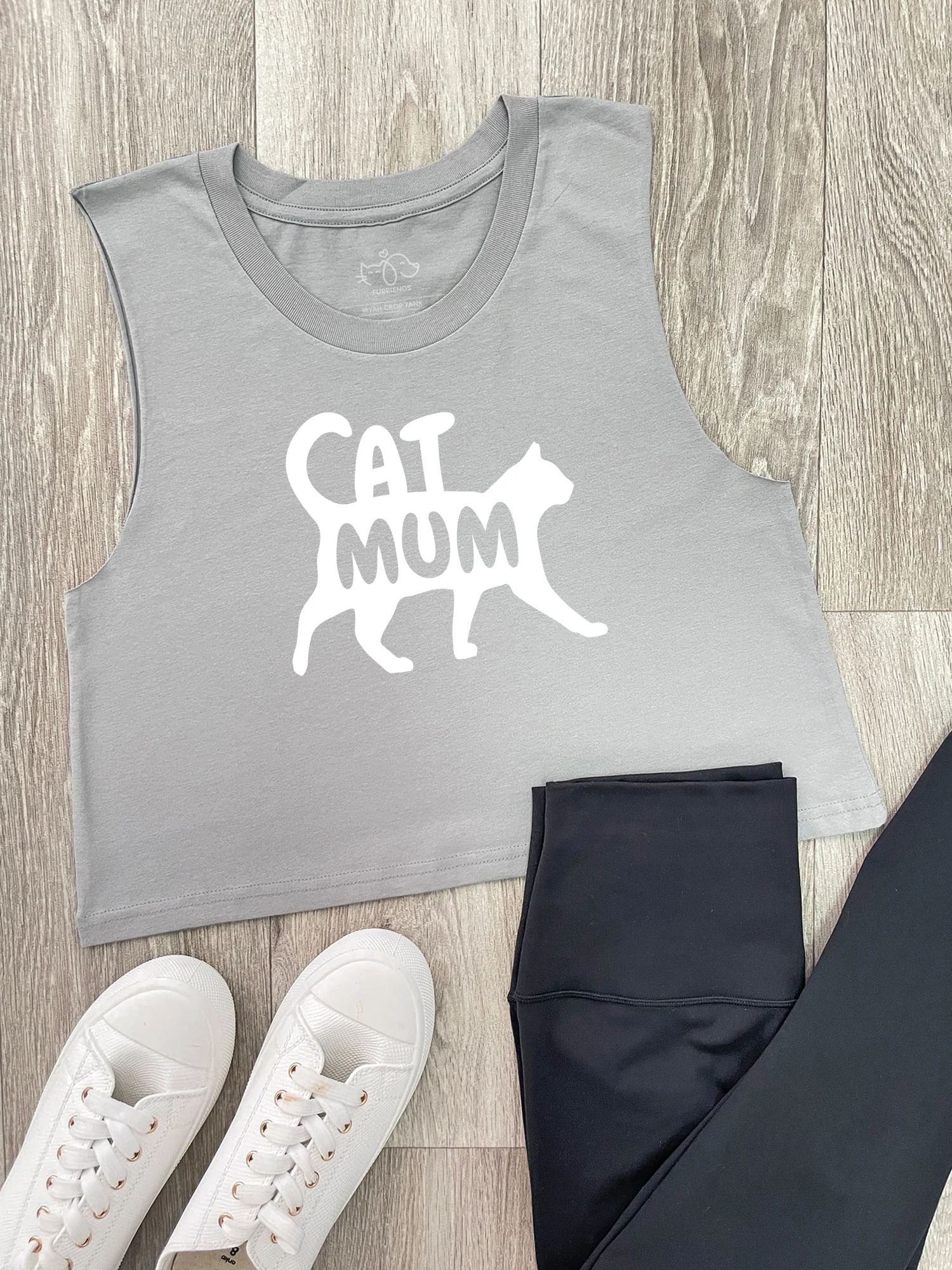Cat Mum Silhouette Myah Crop Tank - Image 3