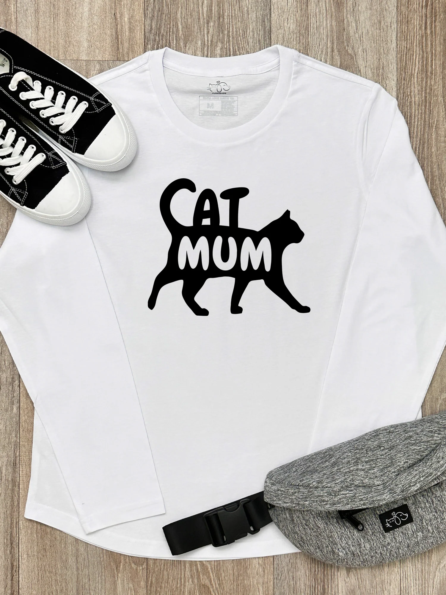 Cat Mum Silhouette Olivia Long Sleeve Tee - Image 2