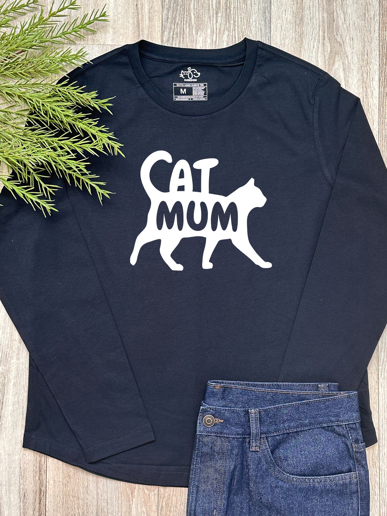 Cat Mum Silhouette Olivia Long Sleeve Tee - Image 3