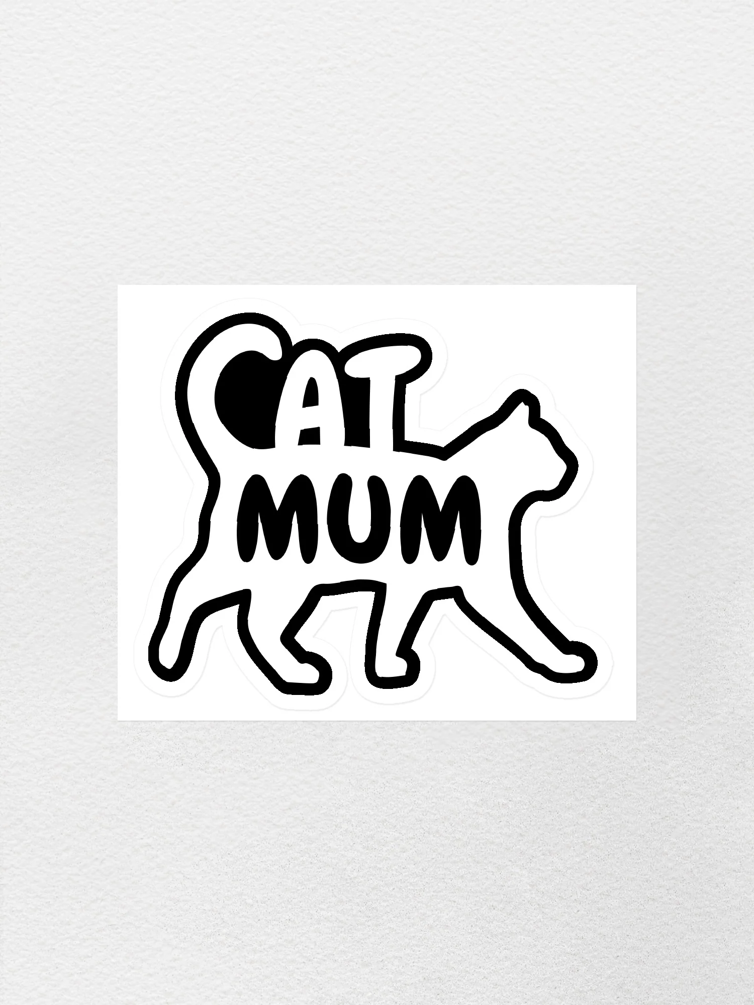 Cat Mum Silhouette Sticker - Image 3