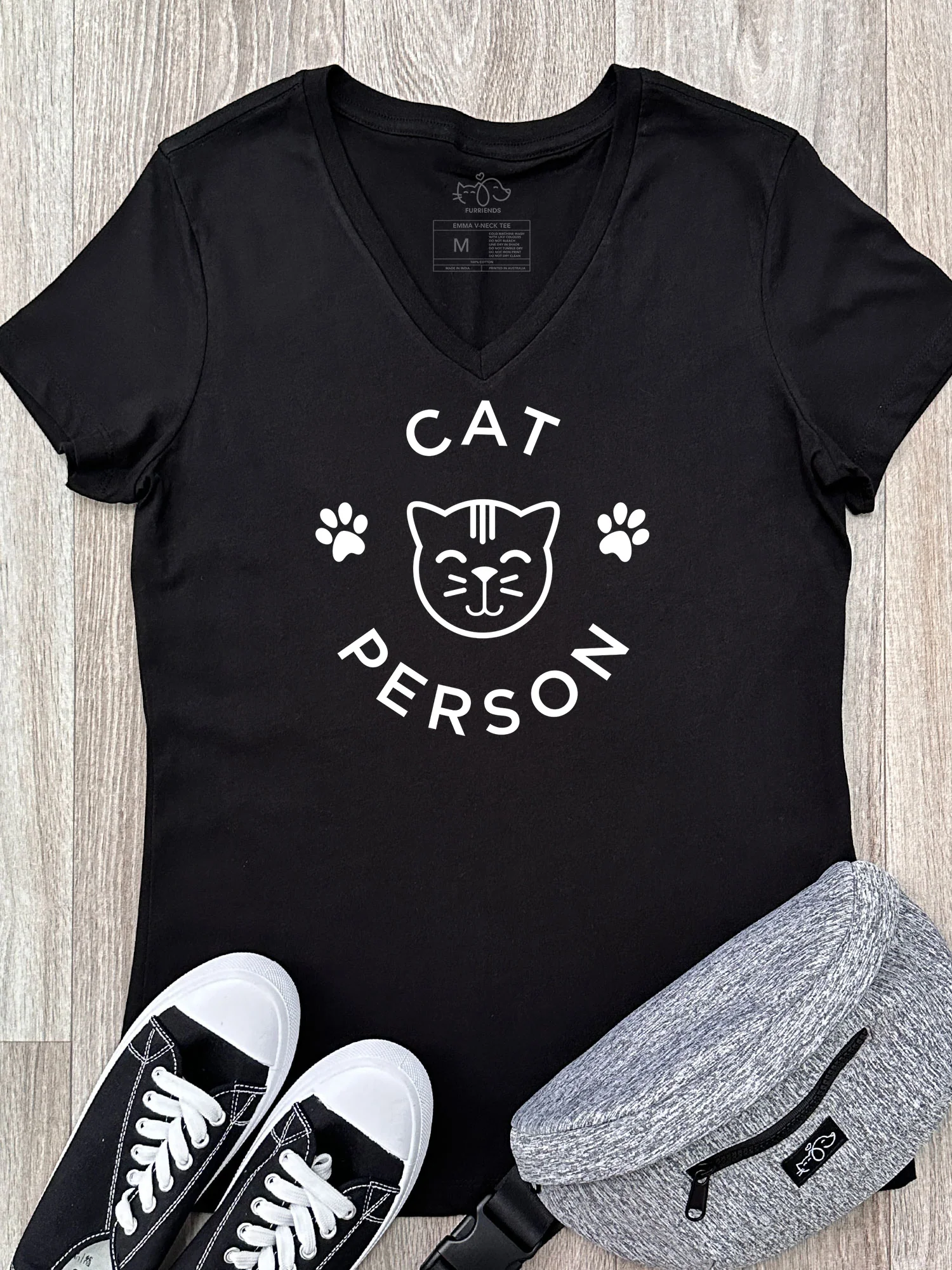 Cat Person Emma V-Neck Tee