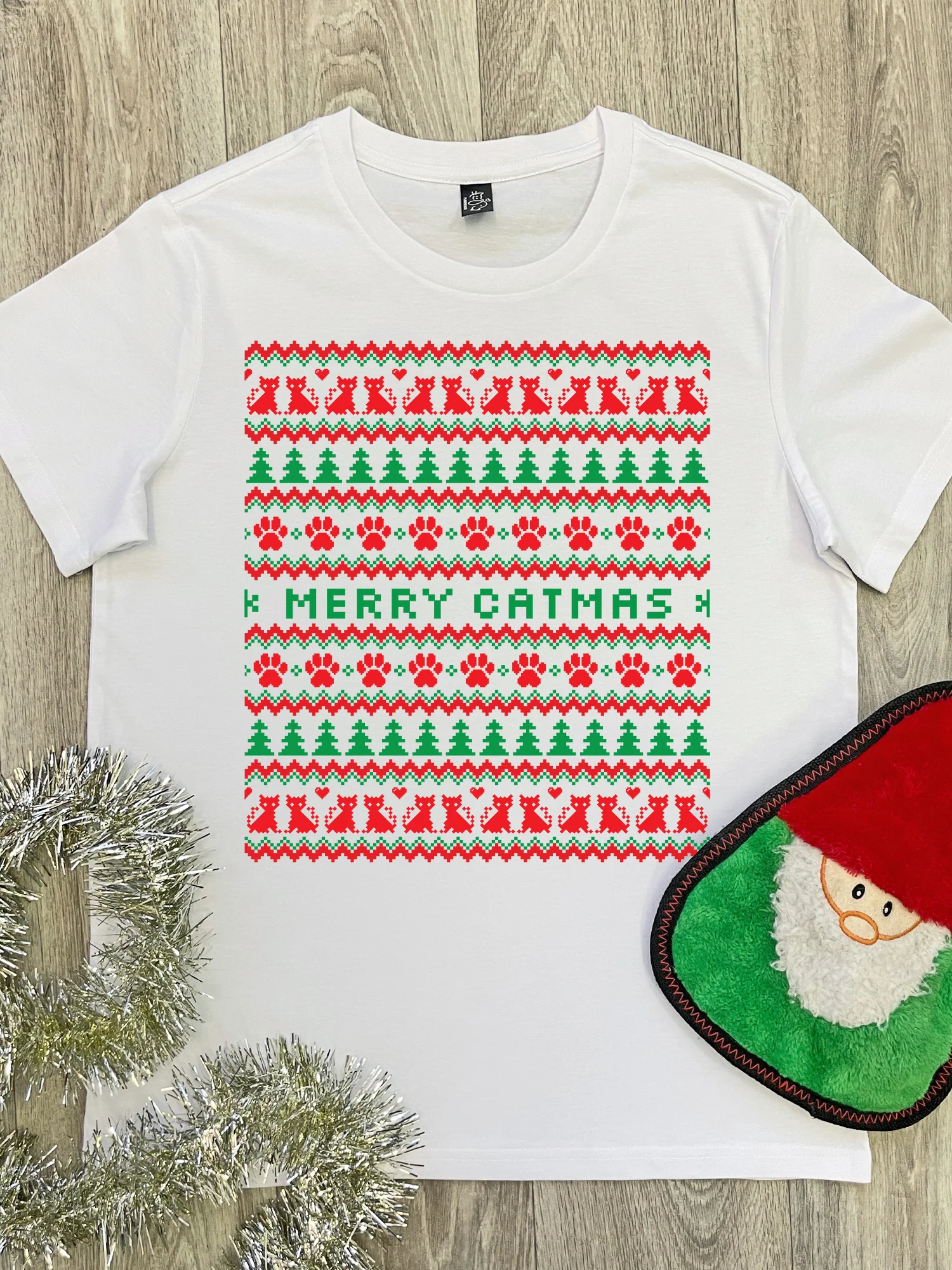 Merry Catmas Ugly Sweater Ava Women's Regular Fit Tee - Image 3