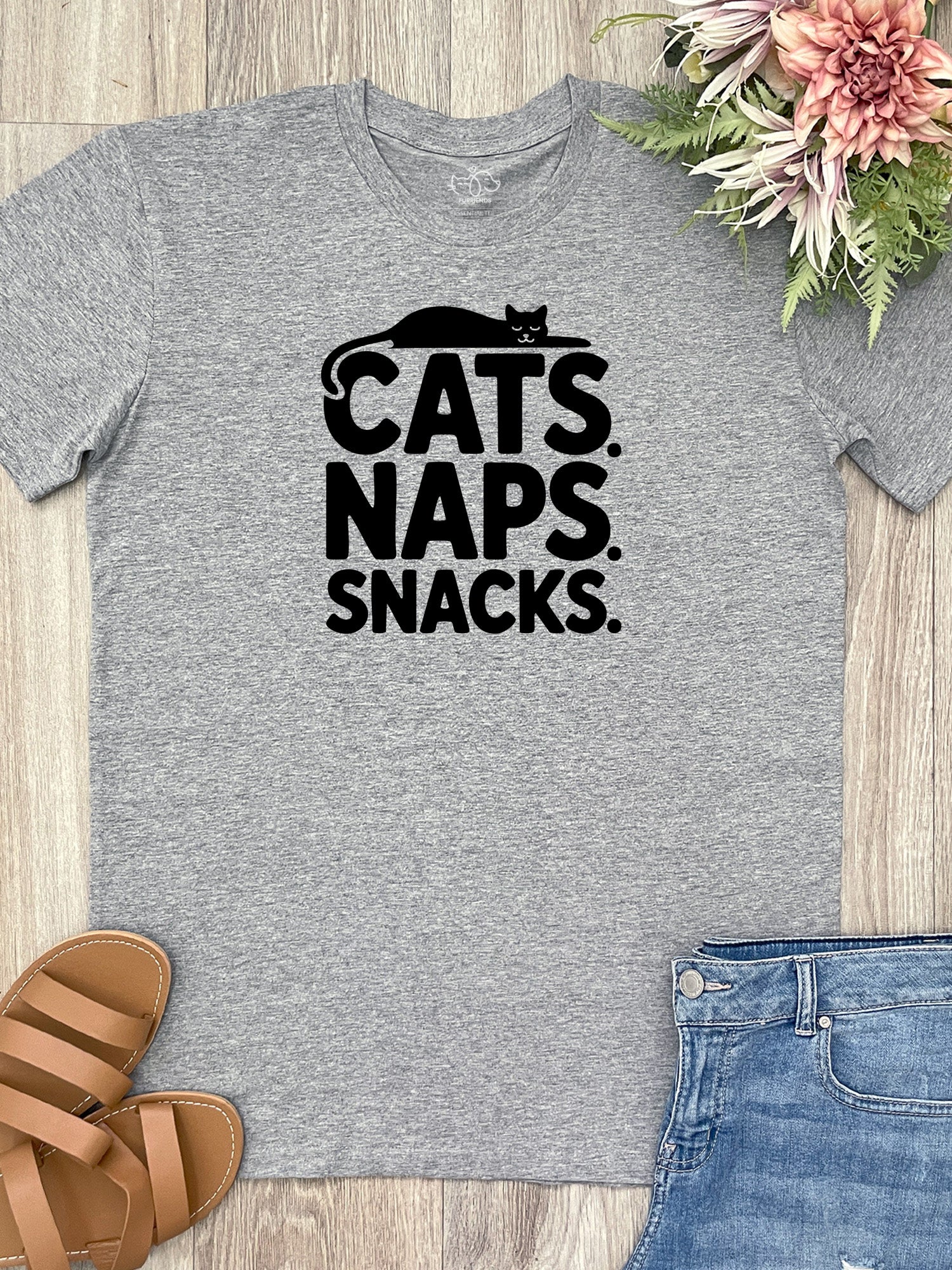 Cats. Naps. Snacks. Essential Unisex Tee - Image 7