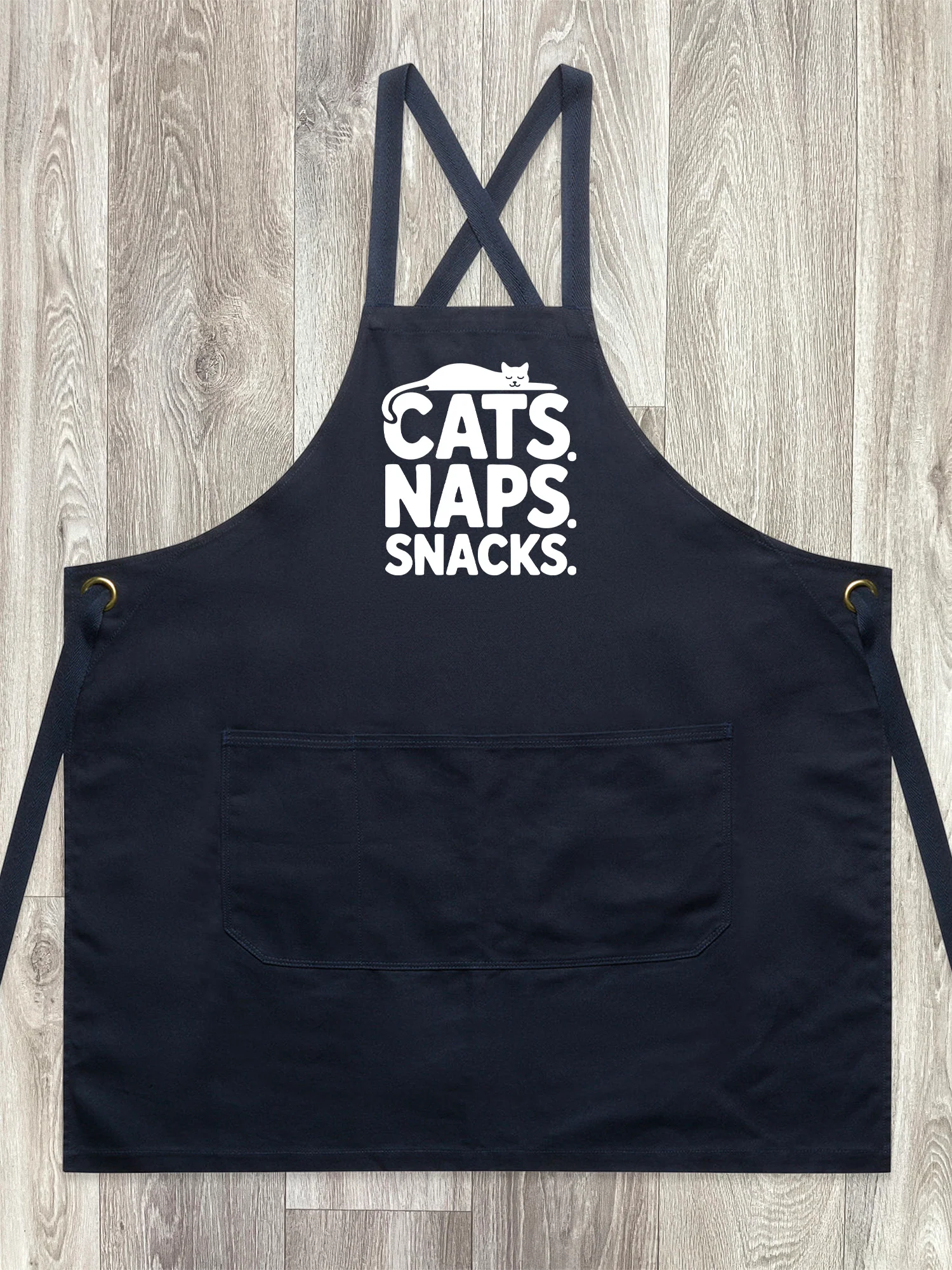 Cats. Naps. Snacks. Jarrah Crossback Apron - Image 3