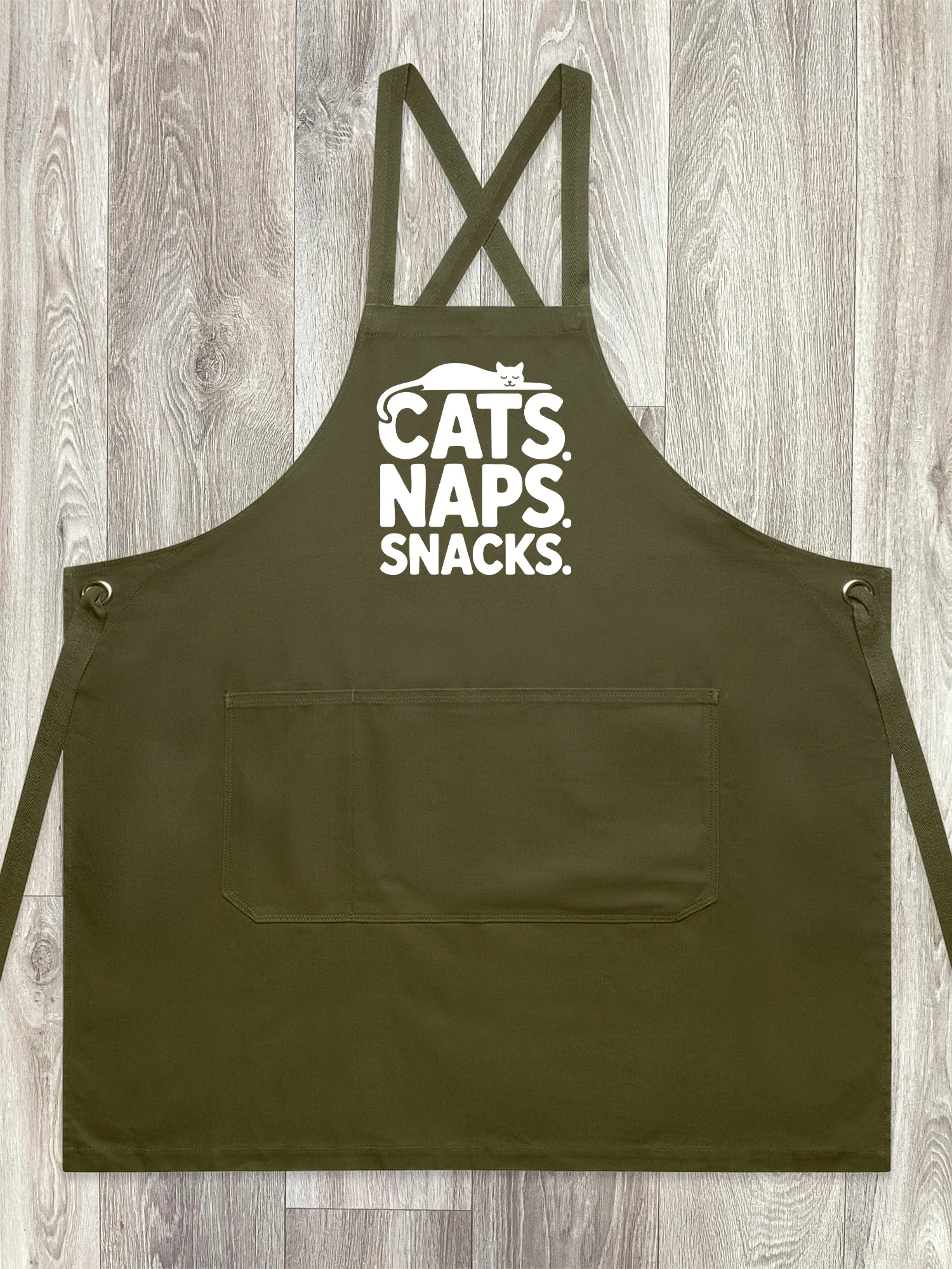 Cats. Naps. Snacks. Jarrah Crossback Apron - Image 5