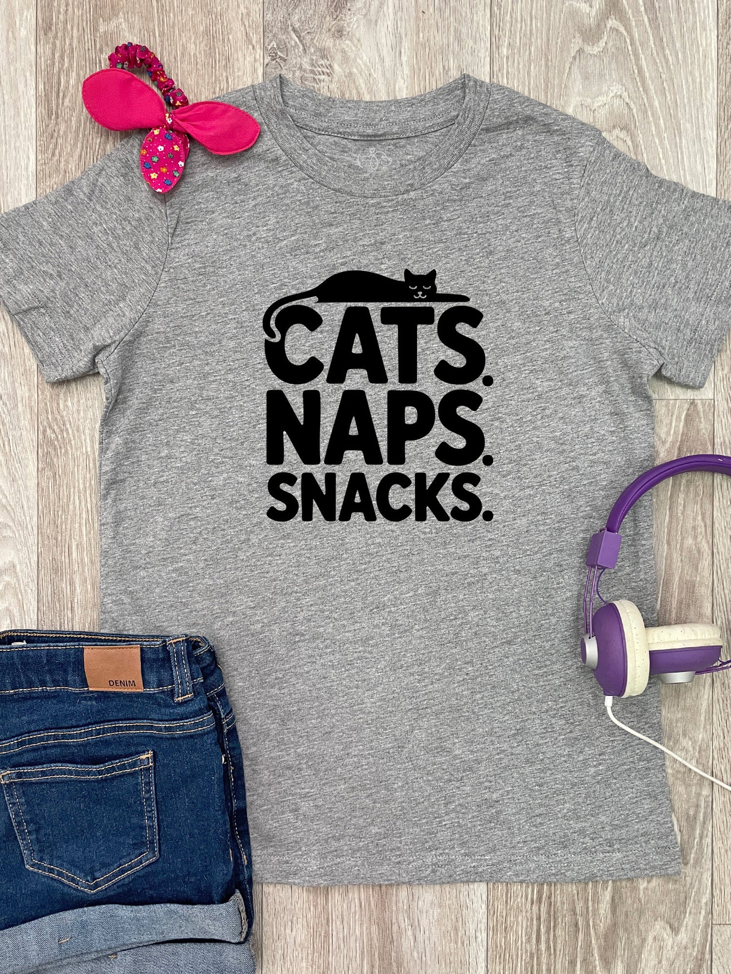 Cats. Naps. Snacks. Youth Tee - Image 2