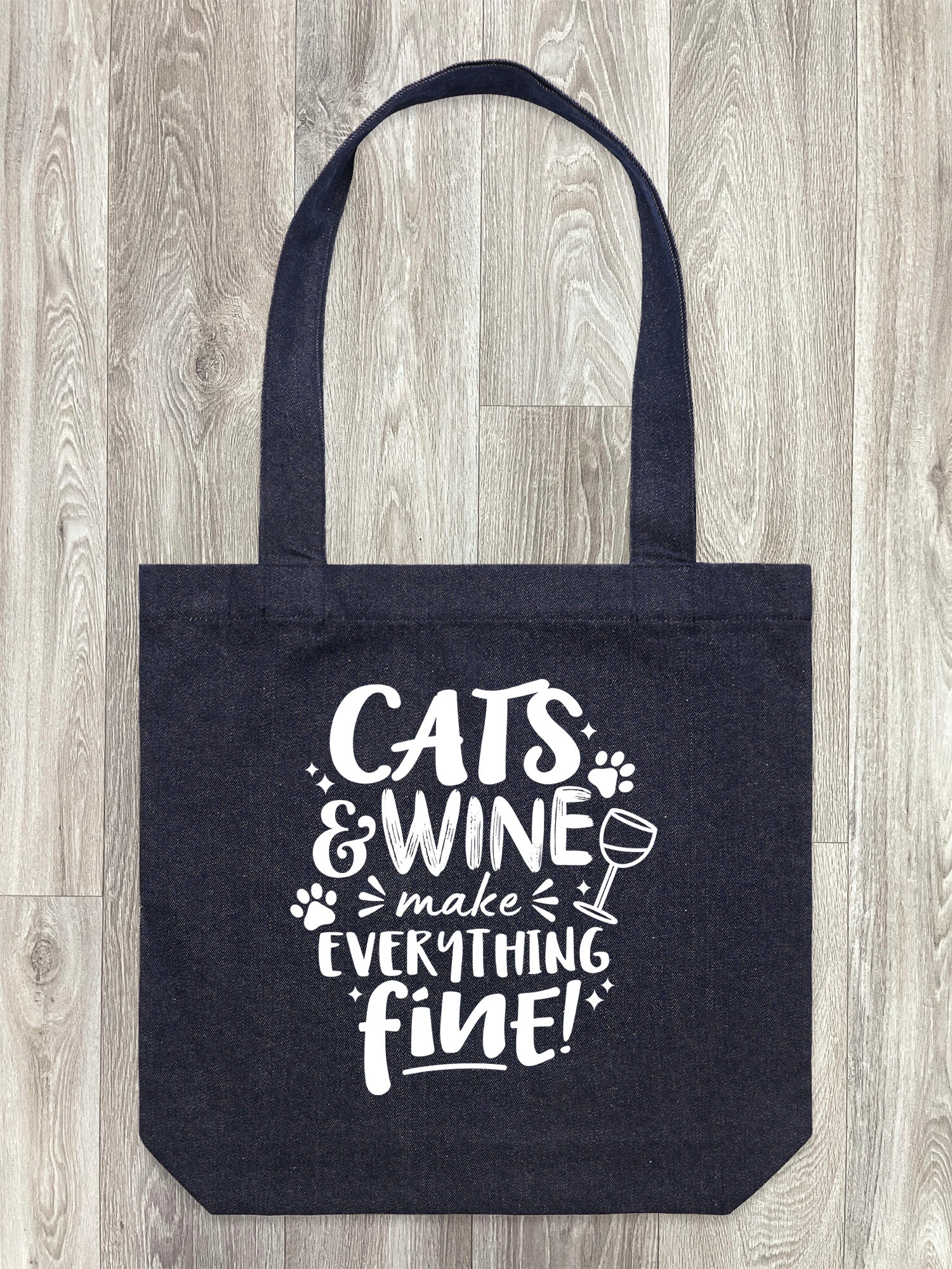 Cats & Wine Make Everything Fine Edith Tote Bag - Image 2