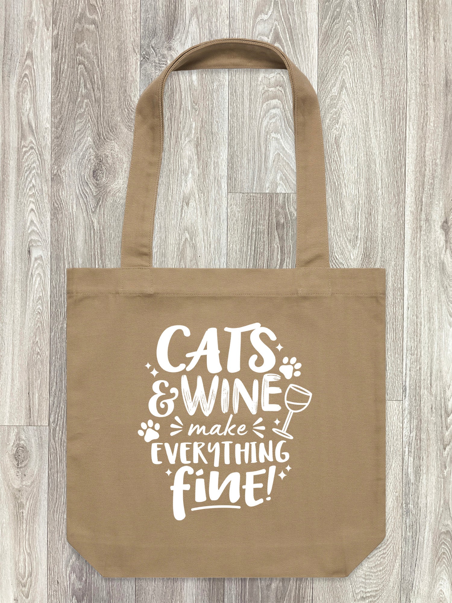 Cats & Wine Make Everything Fine Edith Tote Bag - Image 5