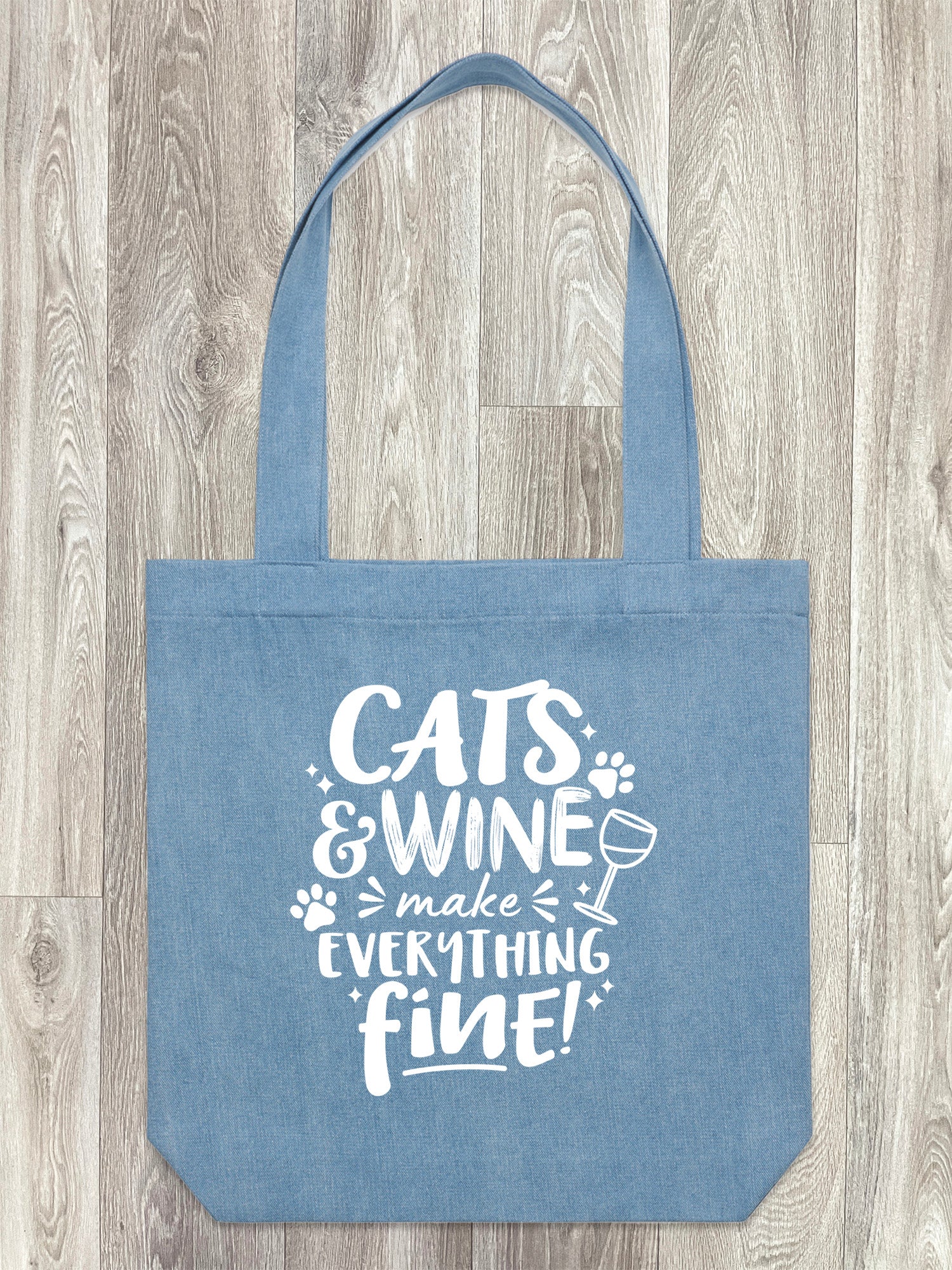 Cats & Wine Make Everything Fine Edith Tote Bag - Image 6