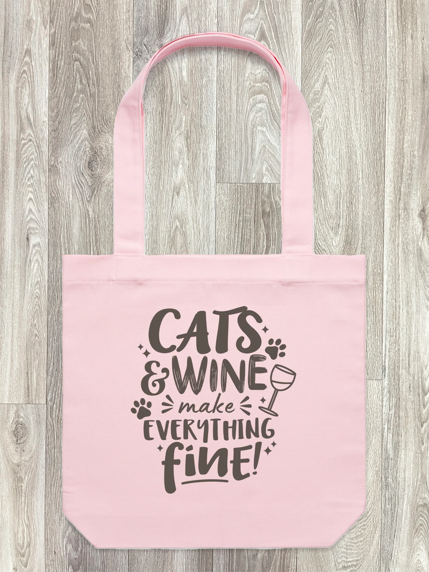 Cats & Wine Make Everything Fine Edith Tote Bag - Image 7
