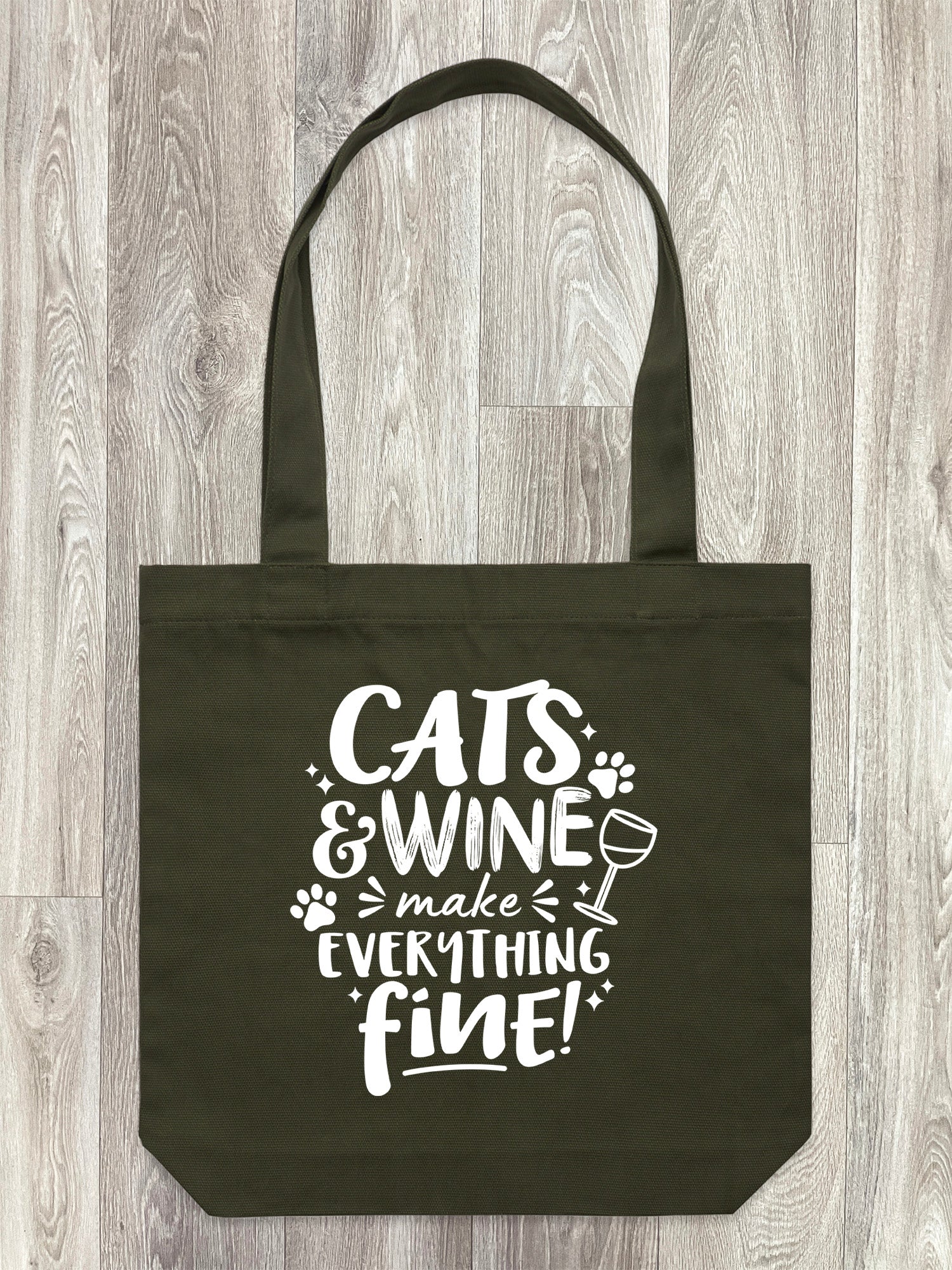 Cats & Wine Make Everything Fine Edith Tote Bag - Image 9