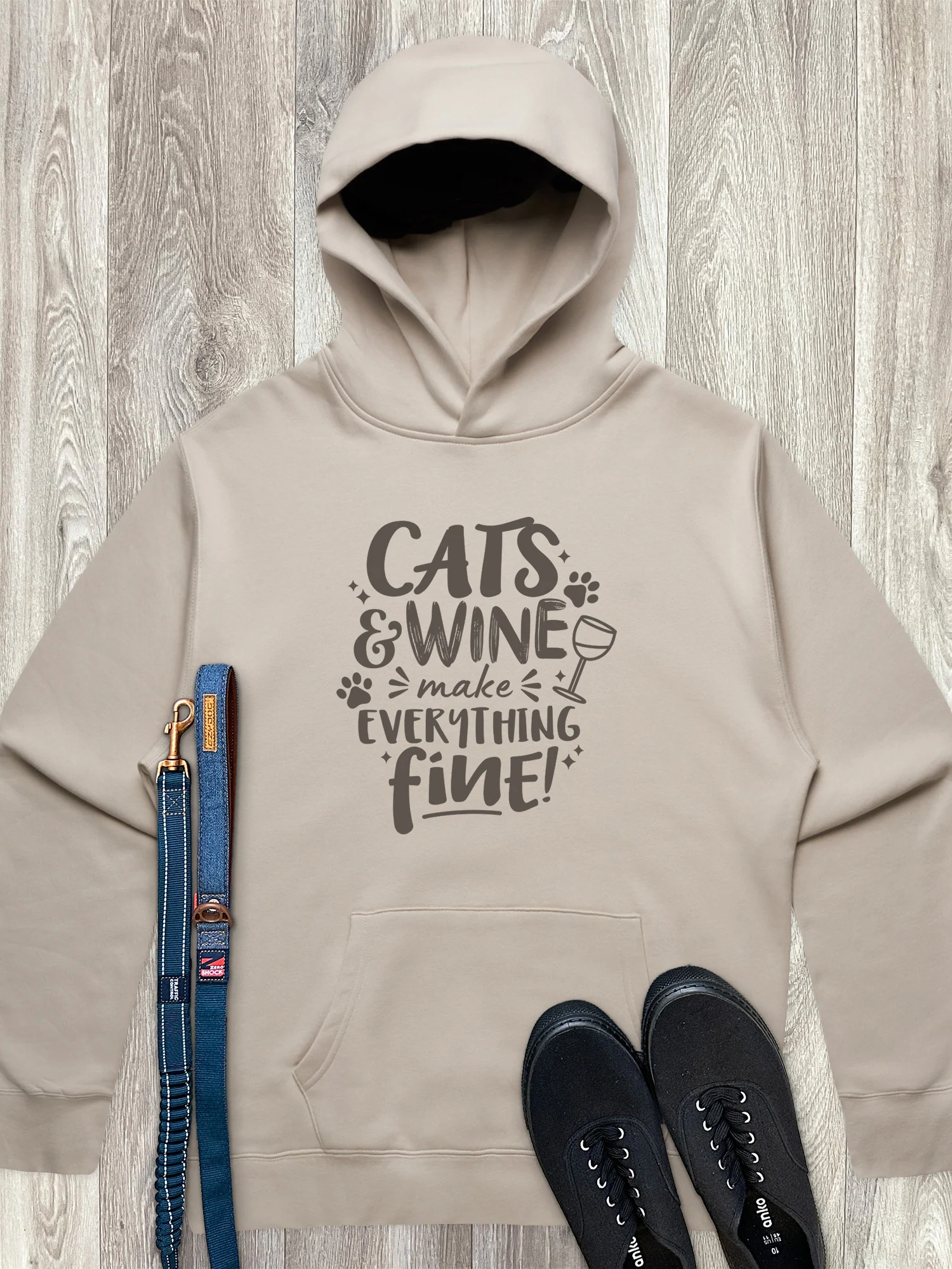 Cats & Wine Make Everything Fine Men's Comfort Hood - Image 6
