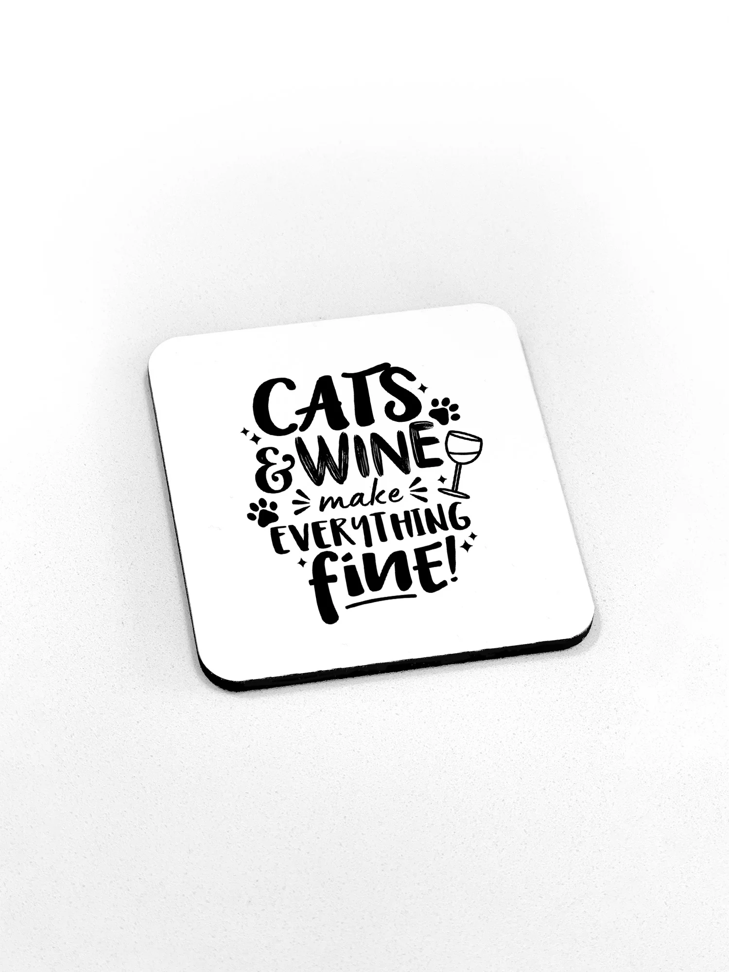 Cats & Wine Make Everything Fine Coaster - Image 6