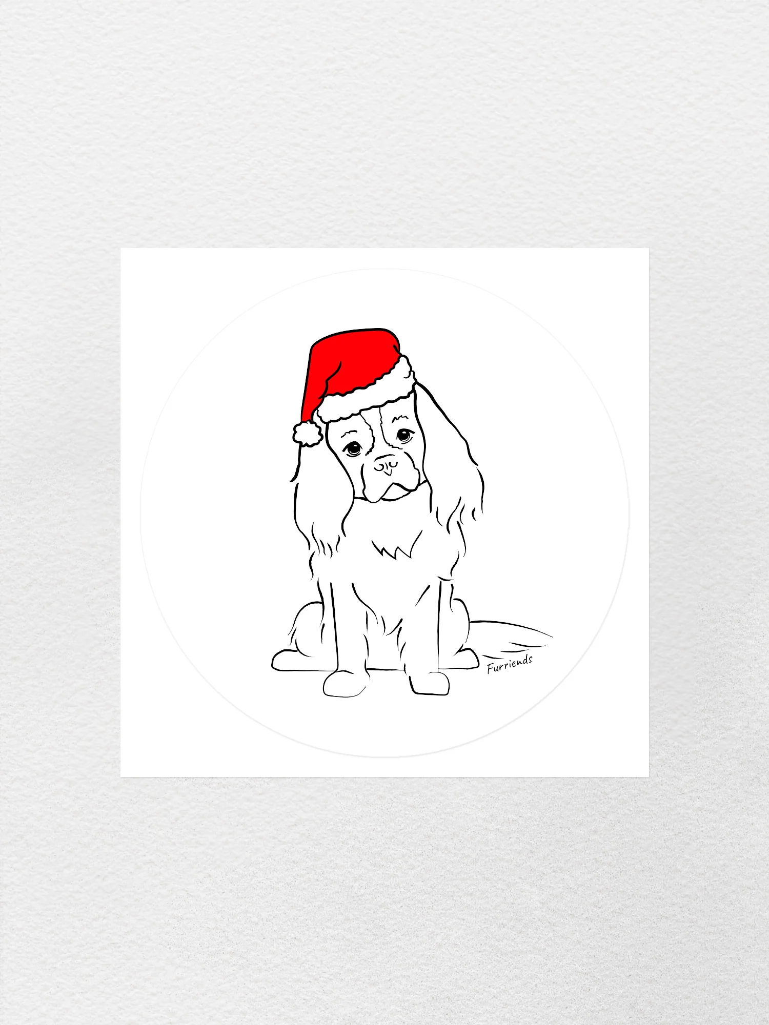 Cavalier King Charles Spaniel Christmas Edition Sticker - Image 3