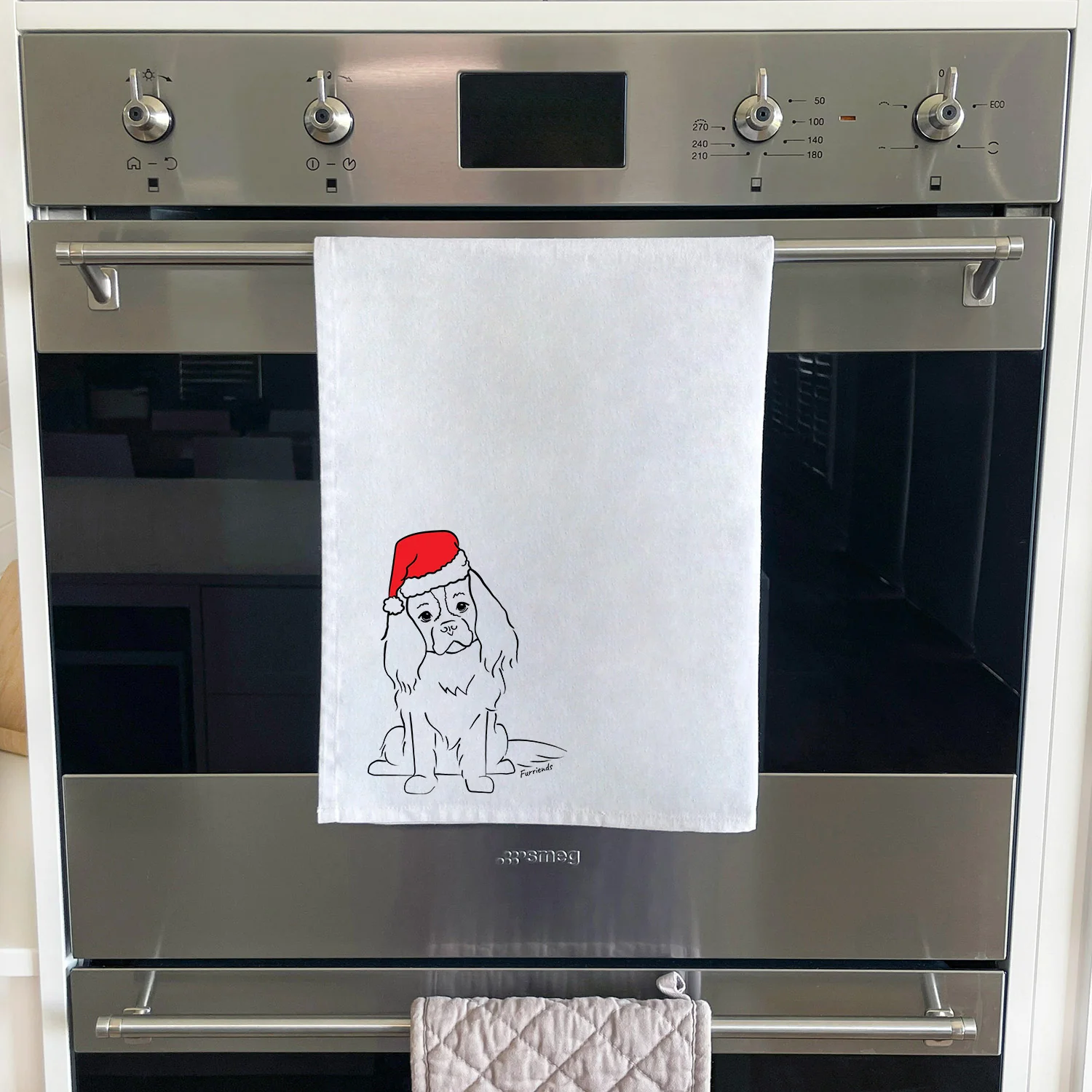 Cavalier King Charles Spaniel Christmas Edition Tea Towel - Image 4