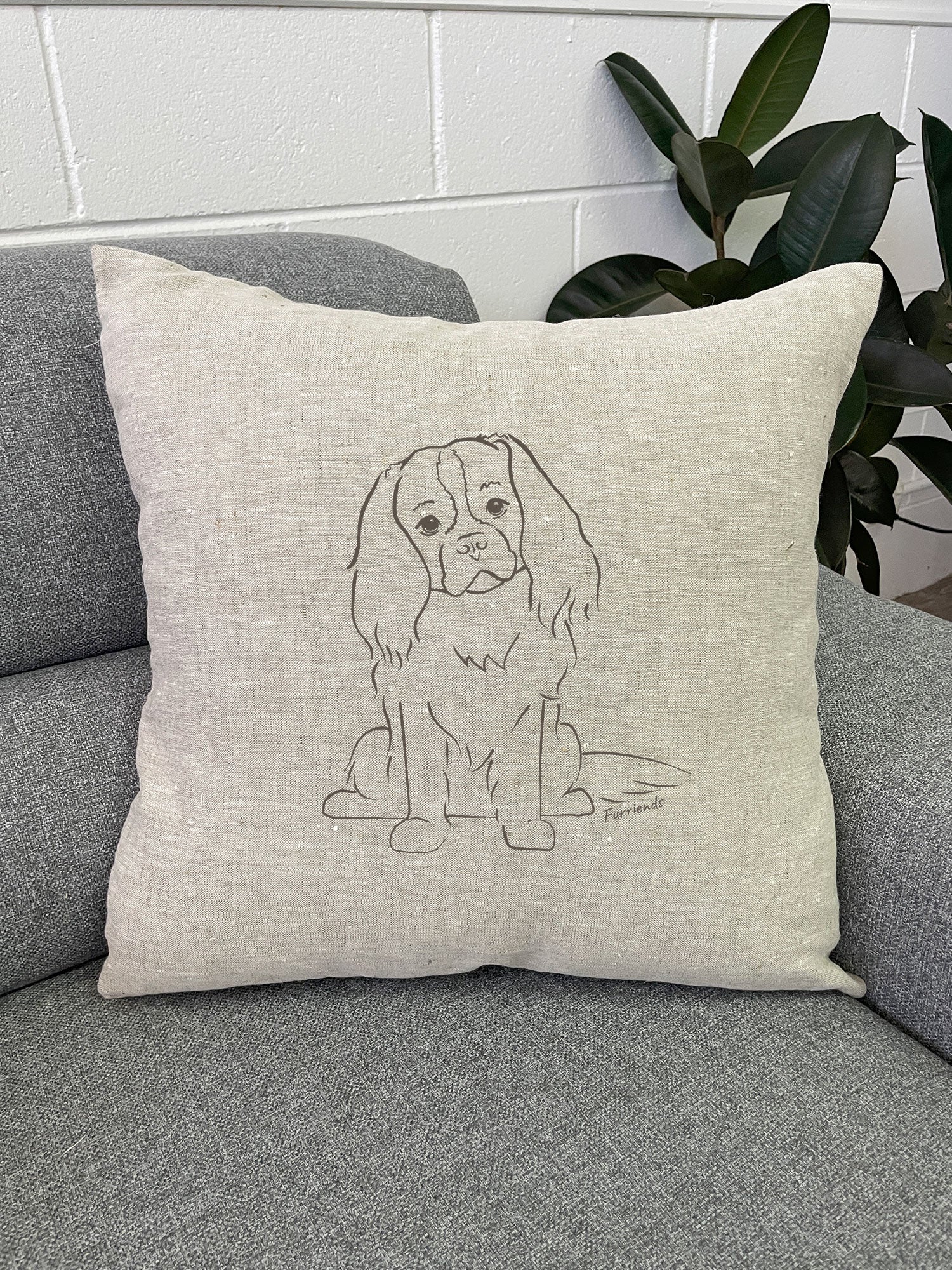 Cavalier King Charles Spaniel Linen Cushion Cover - Image 5
