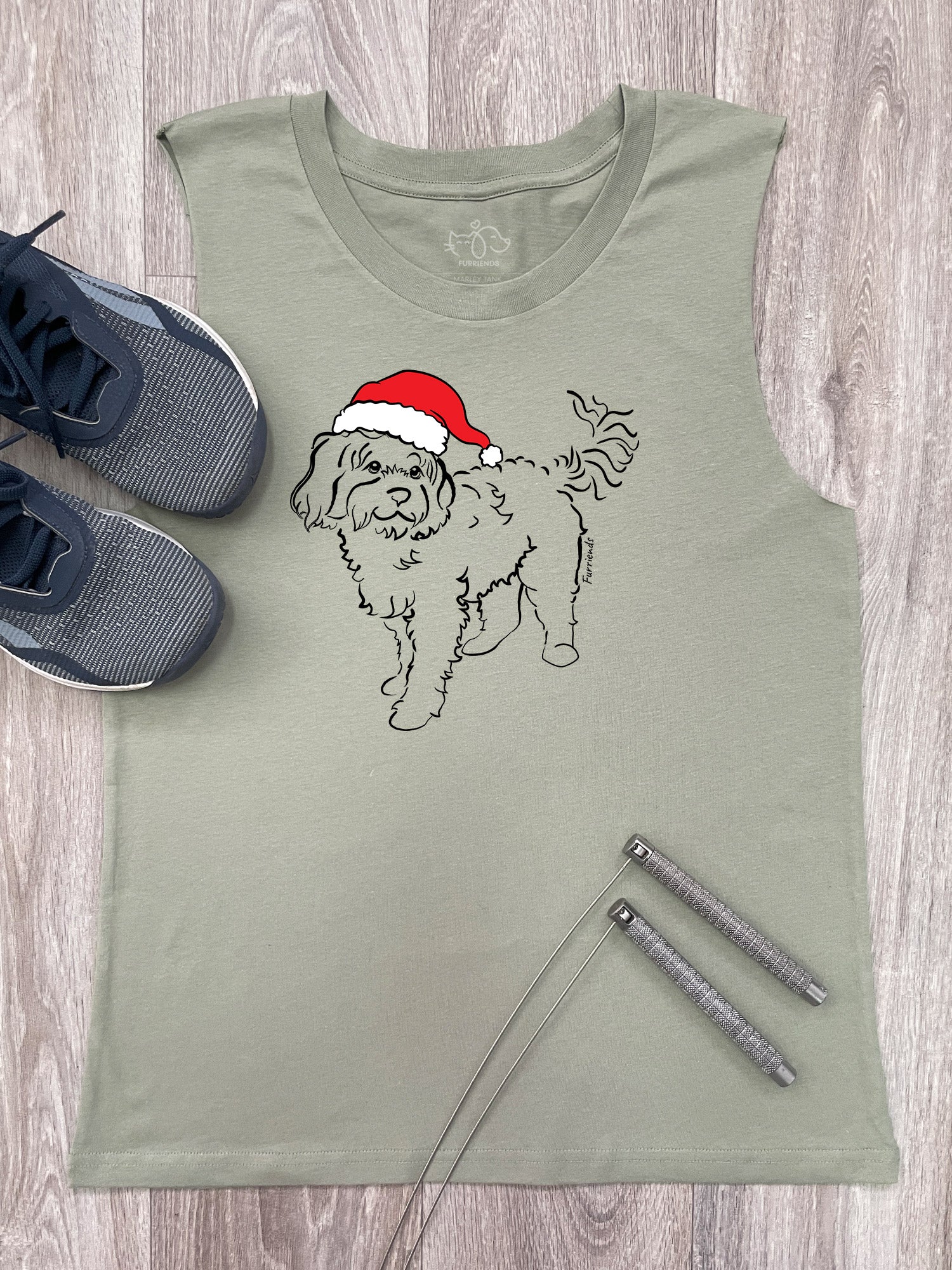 Cavoodle Christmas Edition Marley Tank - Image 3