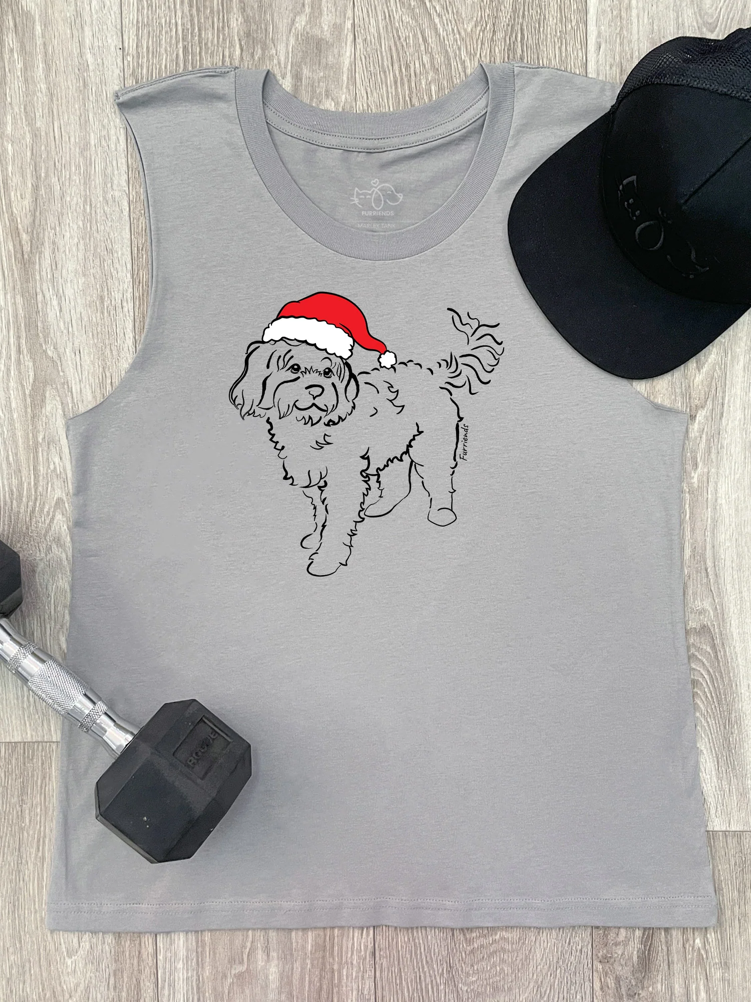 Cavoodle Christmas Edition Marley Tank - Image 4
