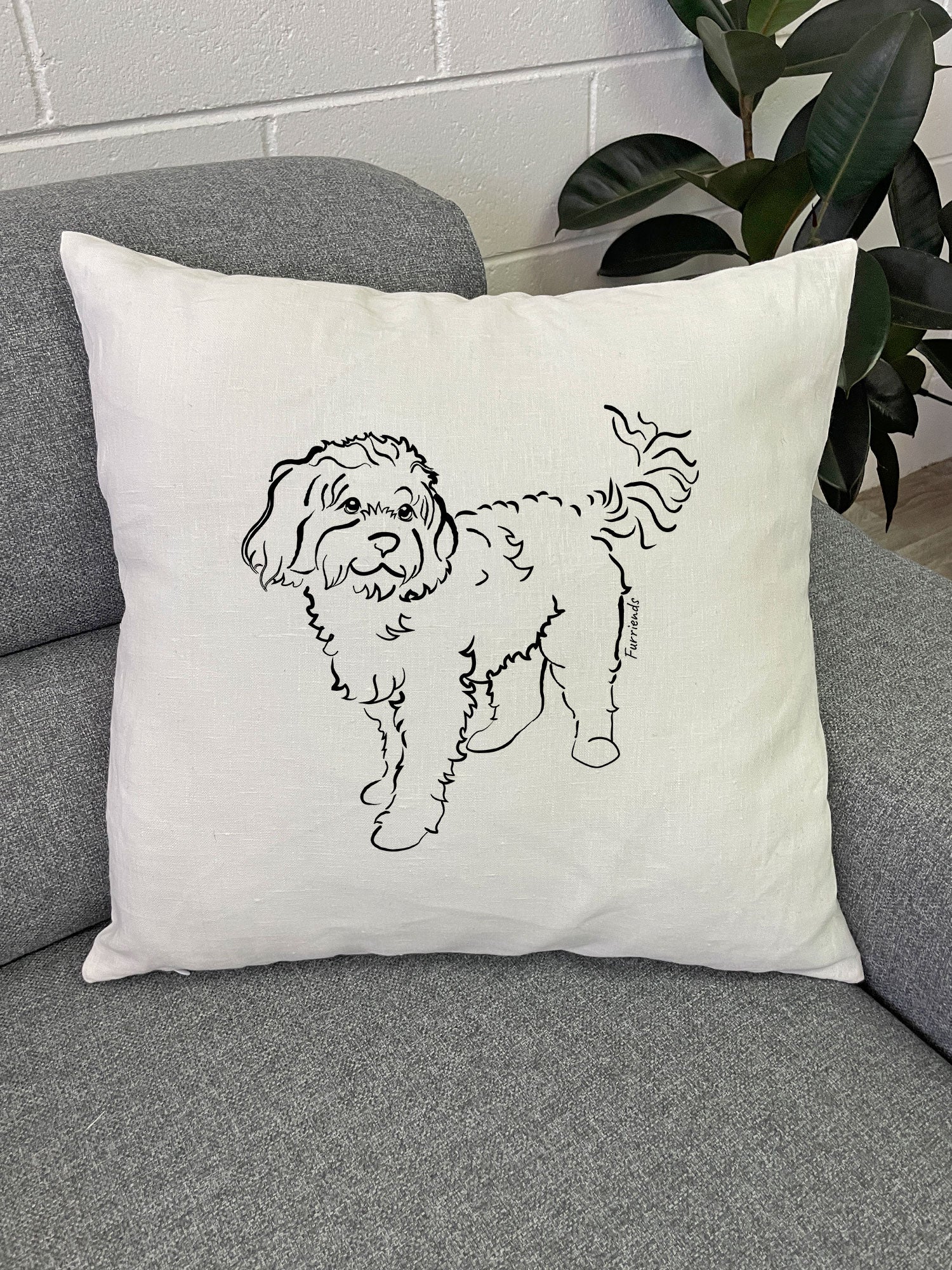 Cavoodle Linen Cushion Cover - Image 5