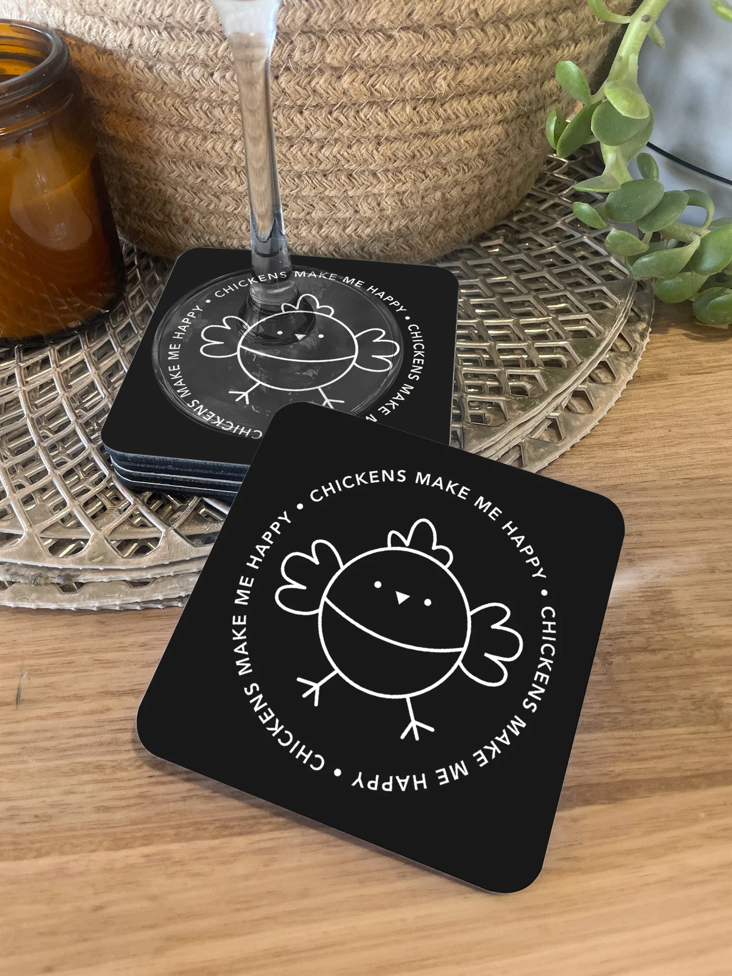Chickens Make Me Happy Coaster - Image 5