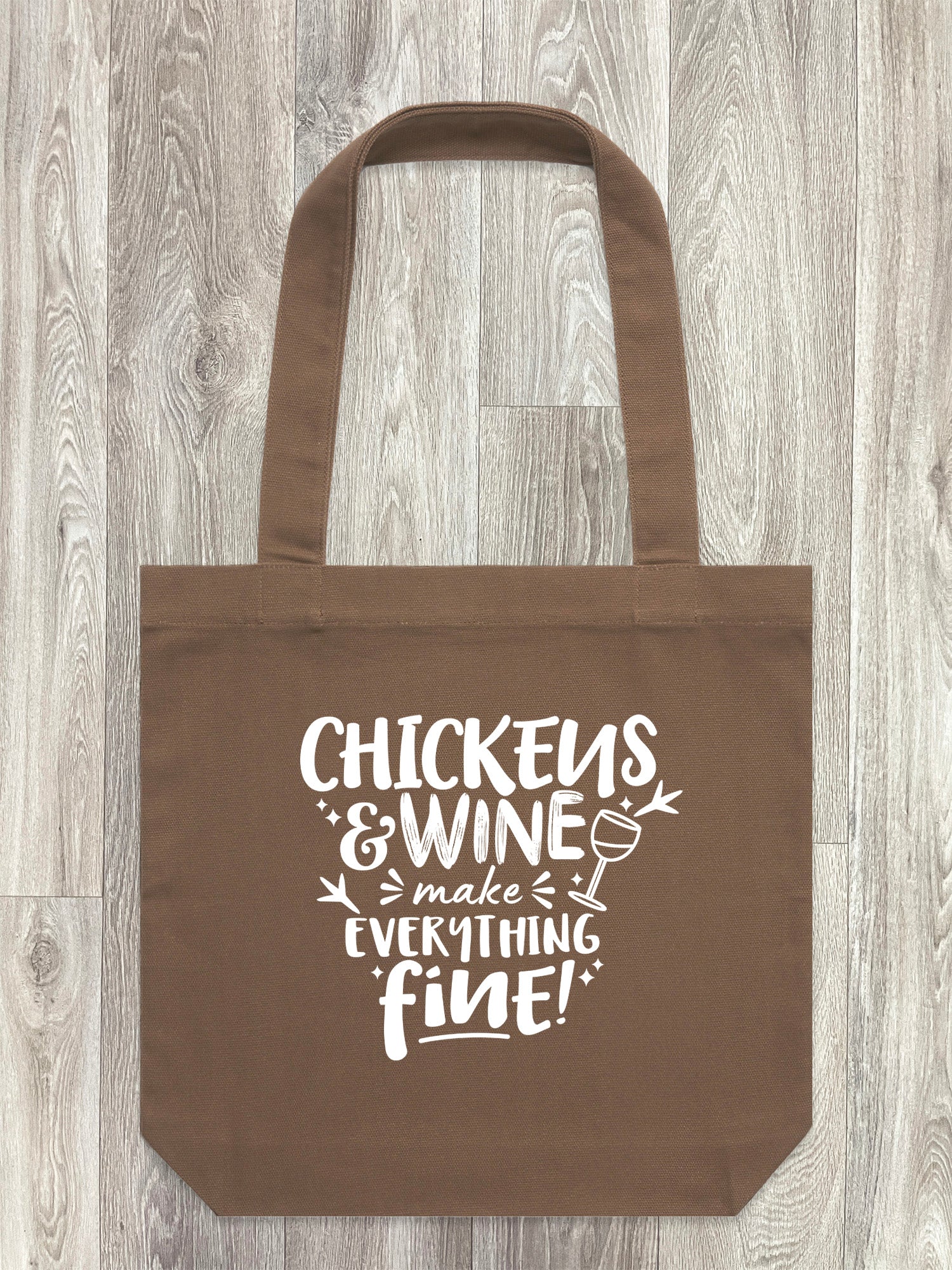 Chickens & Wine Make Everything Fine Edith Tote Bag - Image 2