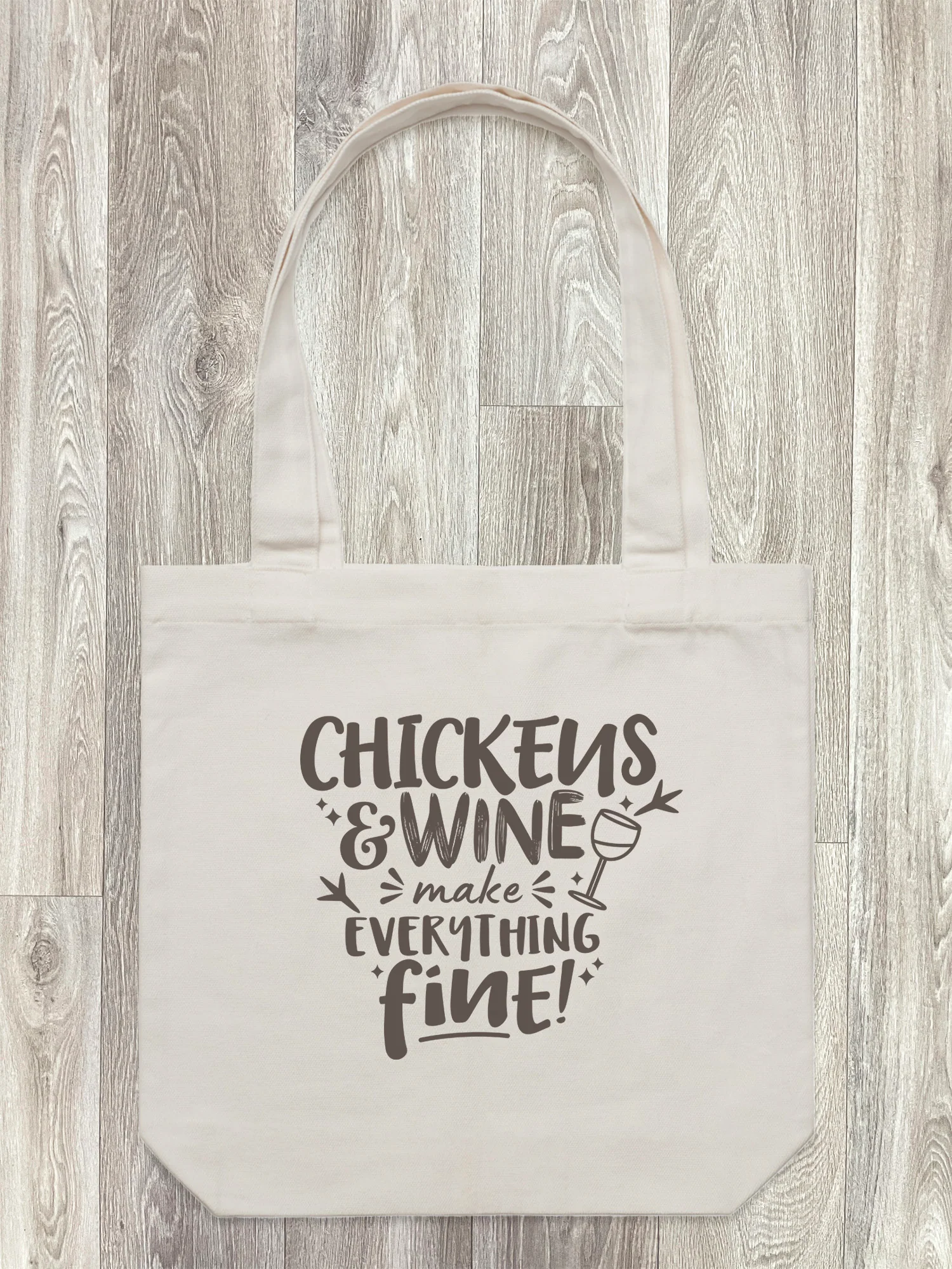 Chickens & Wine Make Everything Fine Edith Tote Bag - Image 8