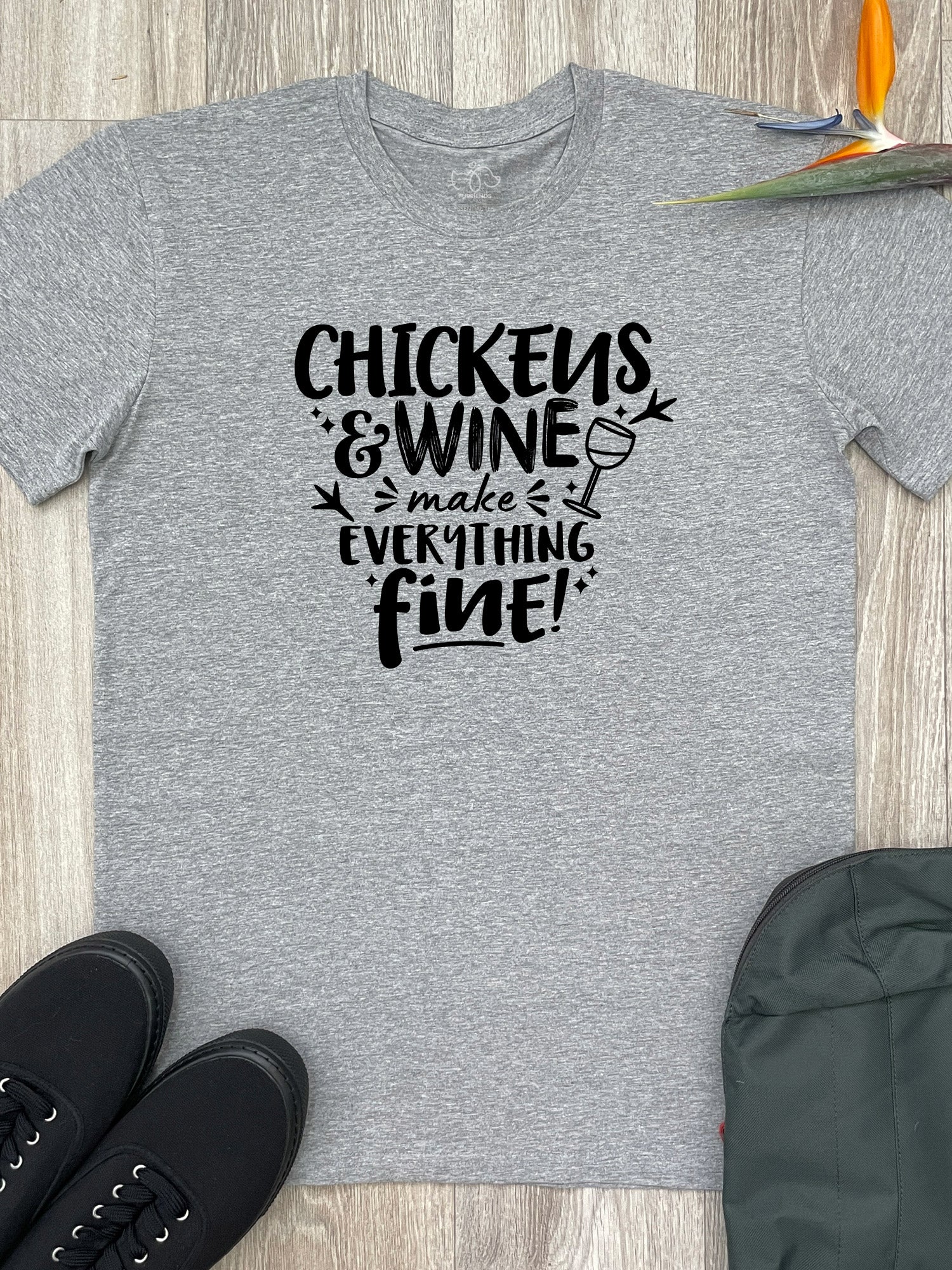Chickens & Wine Make Everything Fine Essential Unisex Tee - Image 4