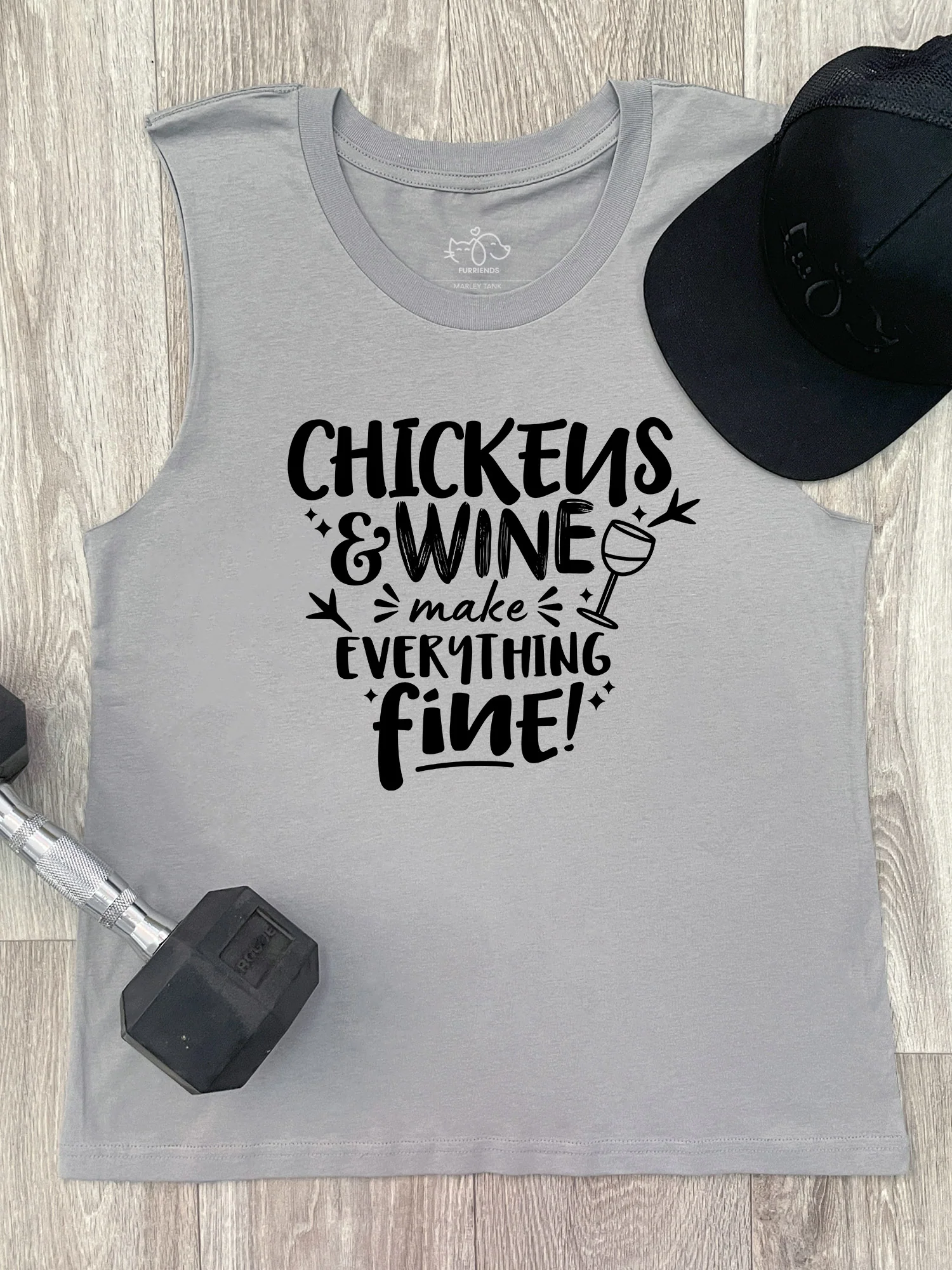 Chickens & Wine Make Everything Fine Marley Tank - Image 3