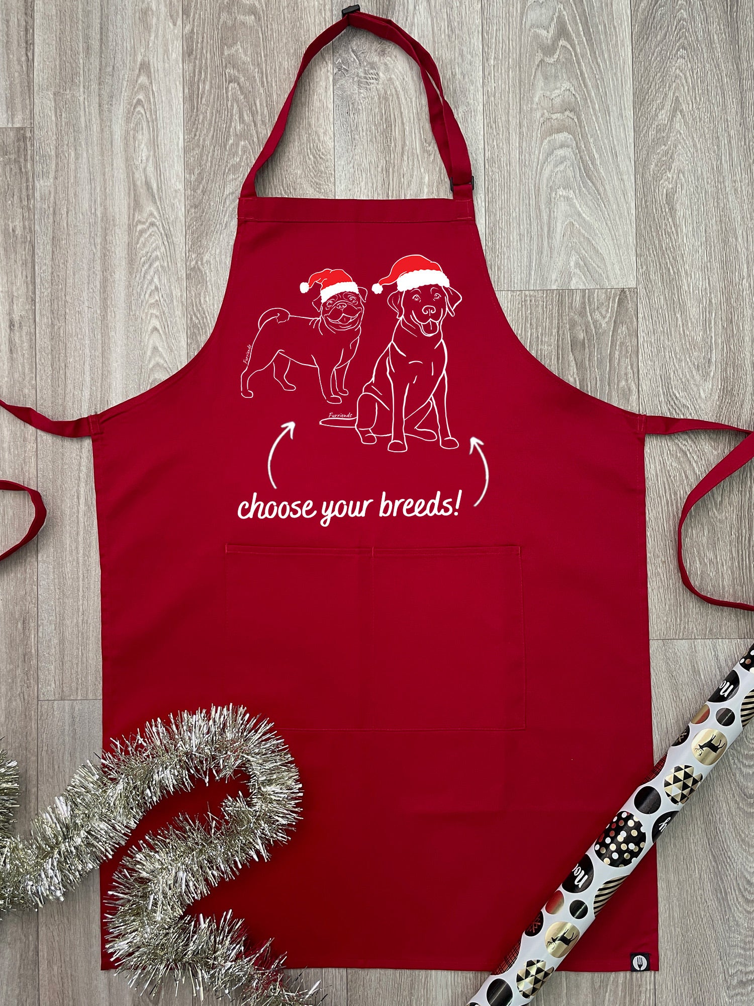 Christmas Edition Dual Breed Customisable Bib Apron - Image 2