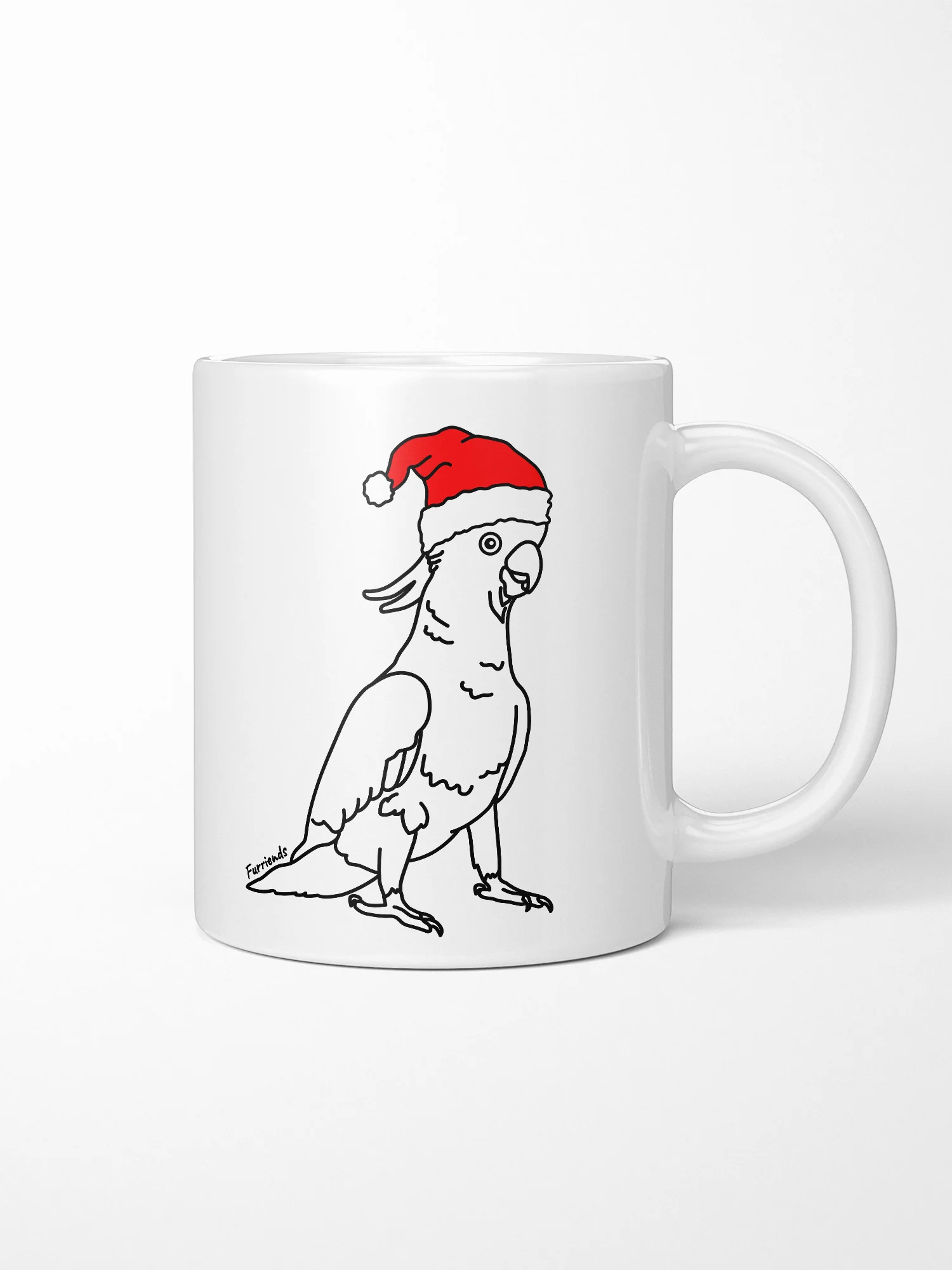 Sulphur-Crested Cockatoo Christmas Edition Ceramic Mug - Image 2
